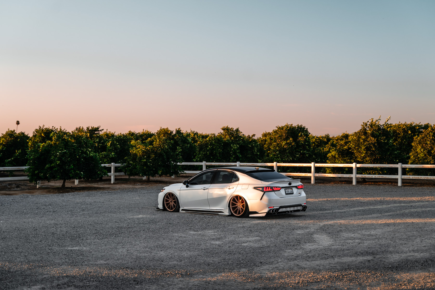 A 2018 Toyota Camry XSE on Blaque Diamond BD-11 Rose Gold Wheels