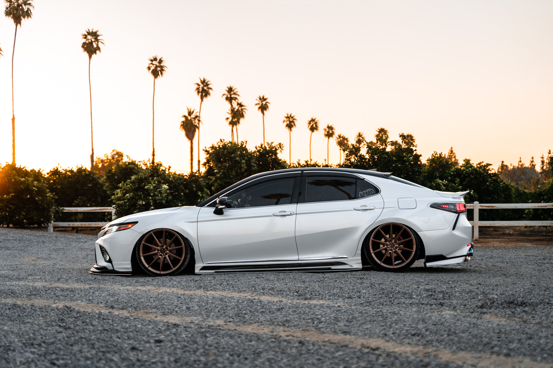 A 2018 Toyota Camry XSE on Blaque Diamond BD-11 Rose Gold Wheels