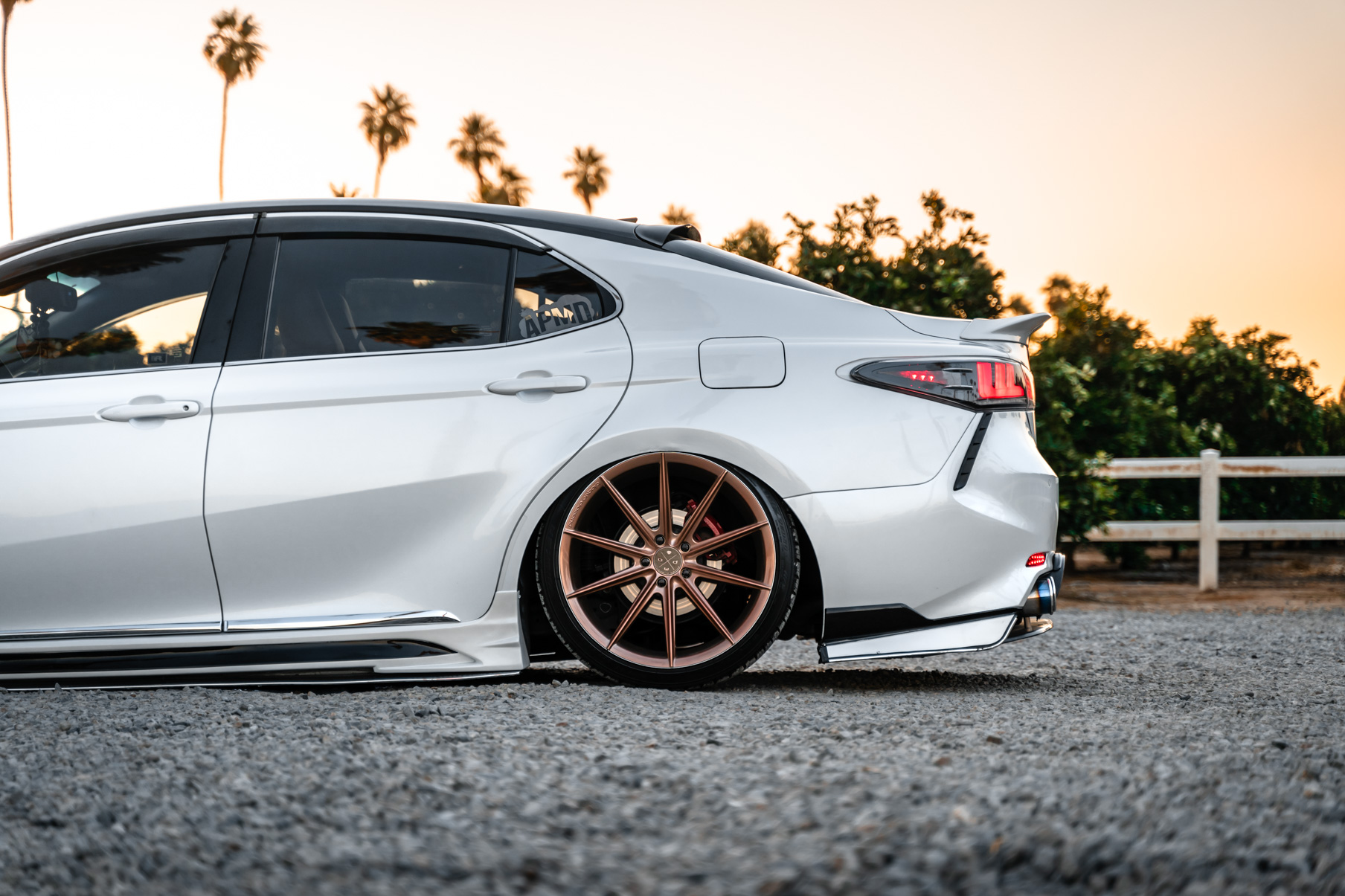 A 2018 Toyota Camry XSE on Blaque Diamond BD-11 Rose Gold Wheels
