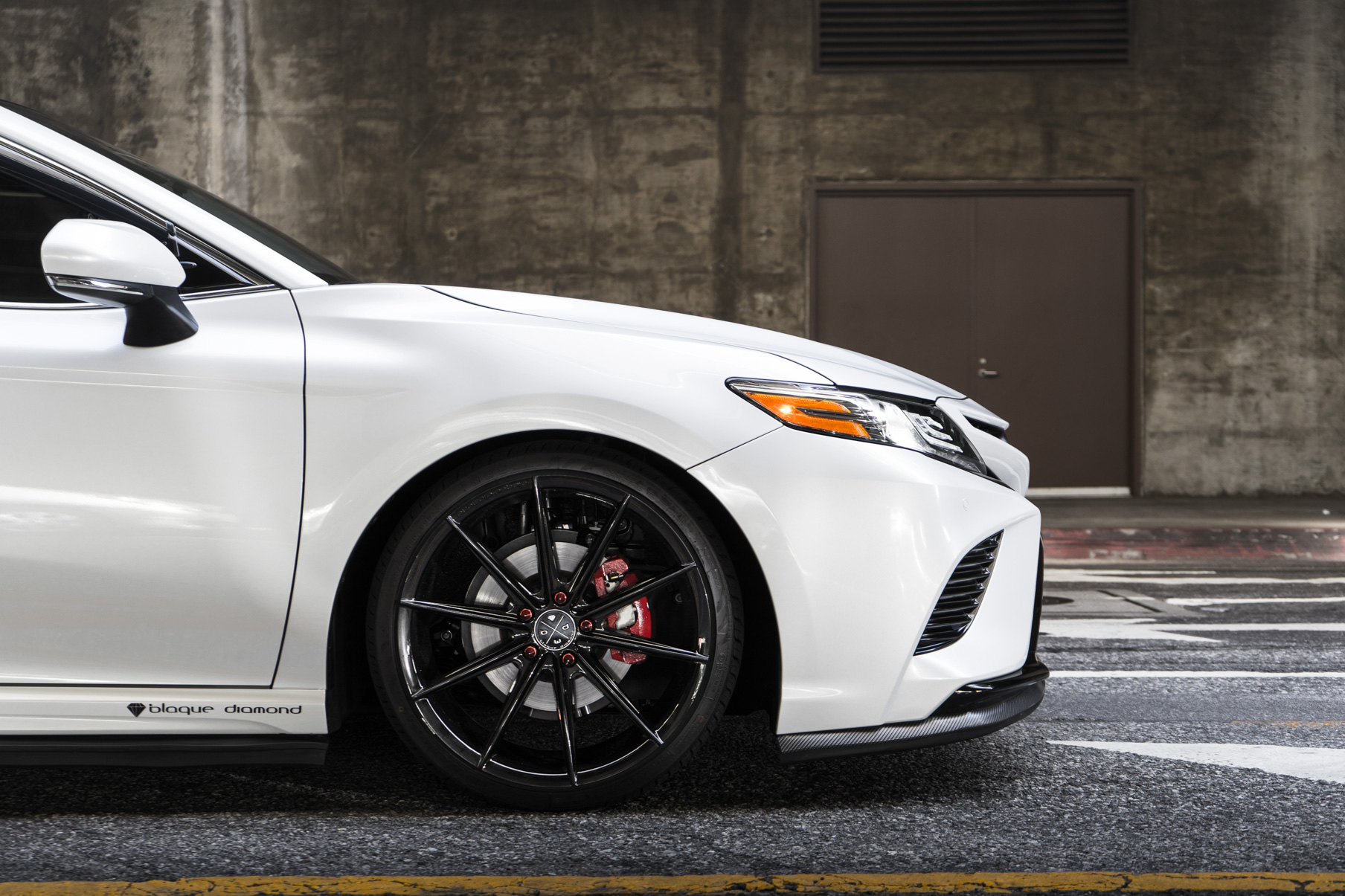 A 2018 Toyota Camry XSE on Blaque Diamond BD-11 Gloss Black Wheels