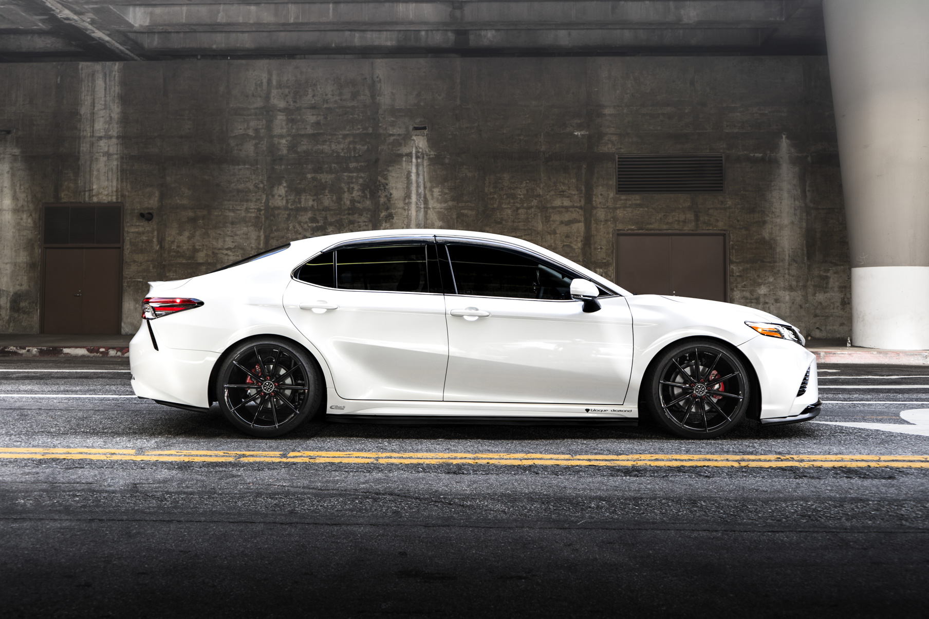 A 2018 Toyota Camry XSE on Blaque Diamond BD-11 Gloss Black Wheels