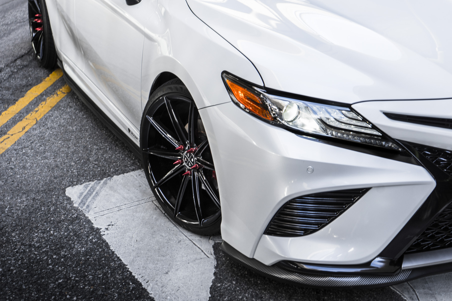 A 2018 Toyota Camry XSE on Blaque Diamond BD-11 Gloss Black Wheels