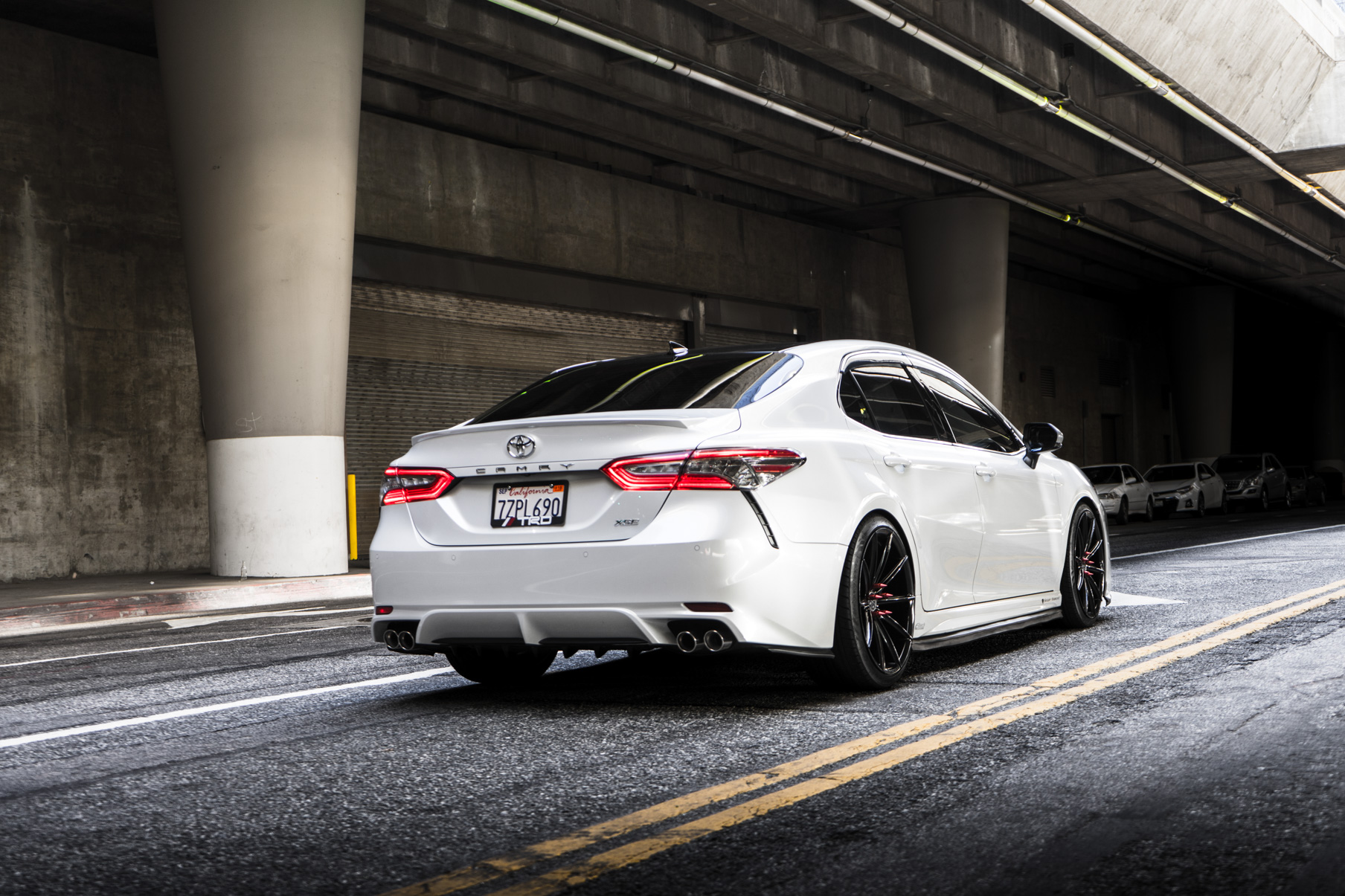 A 2018 Toyota Camry XSE on Blaque Diamond BD-11 Gloss Black Wheels