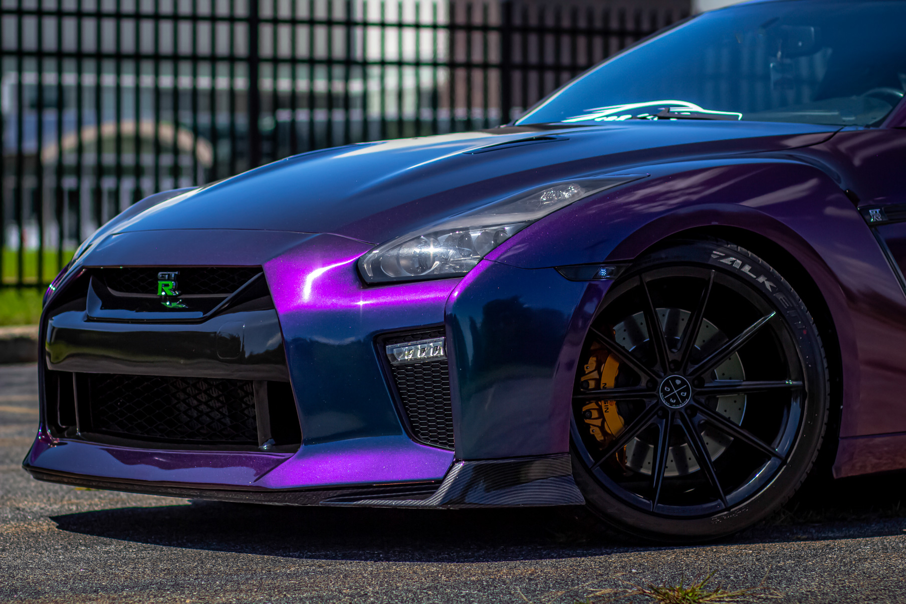 A 2016 Nissan GTR on 20 Inch Blaque Diamond BD-11 Gloss Black Wheels