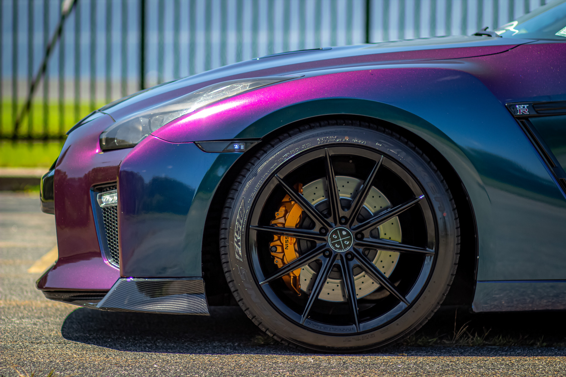 A 2016 Nissan GTR on 20 Inch Blaque Diamond BD-11 Gloss Black Wheels