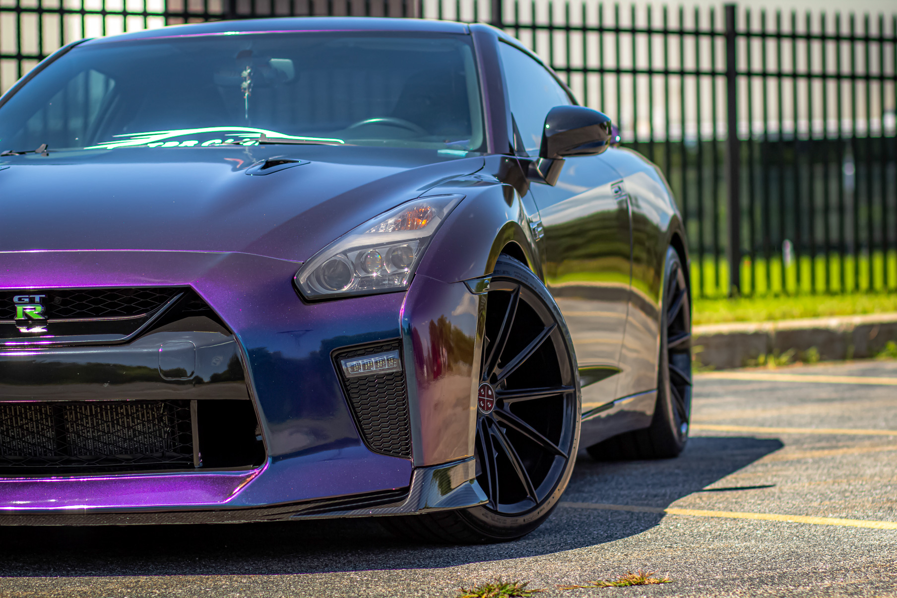 A 2016 Nissan GTR on 20 Inch Blaque Diamond BD-11 Gloss Black Wheels