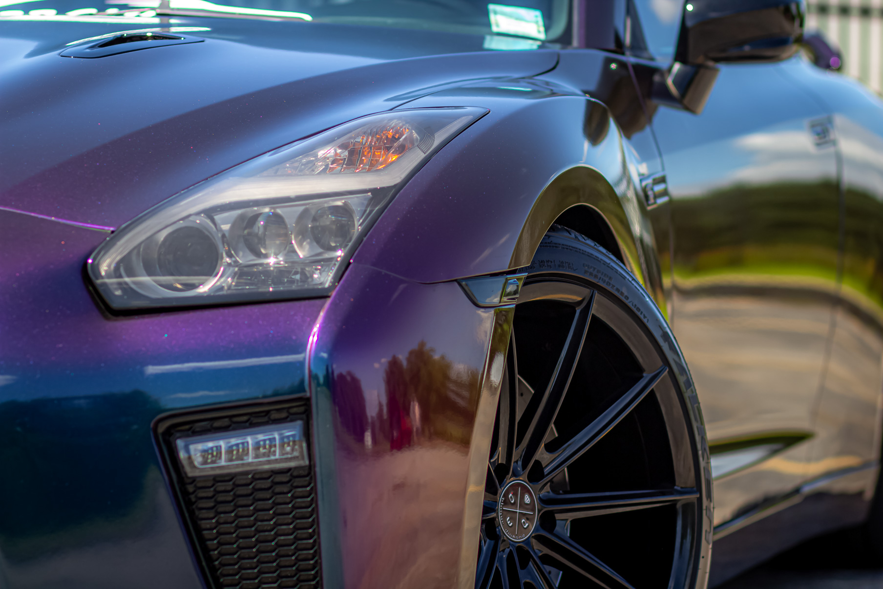 A 2016 Nissan GTR on 20 Inch Blaque Diamond BD-11 Gloss Black Wheels