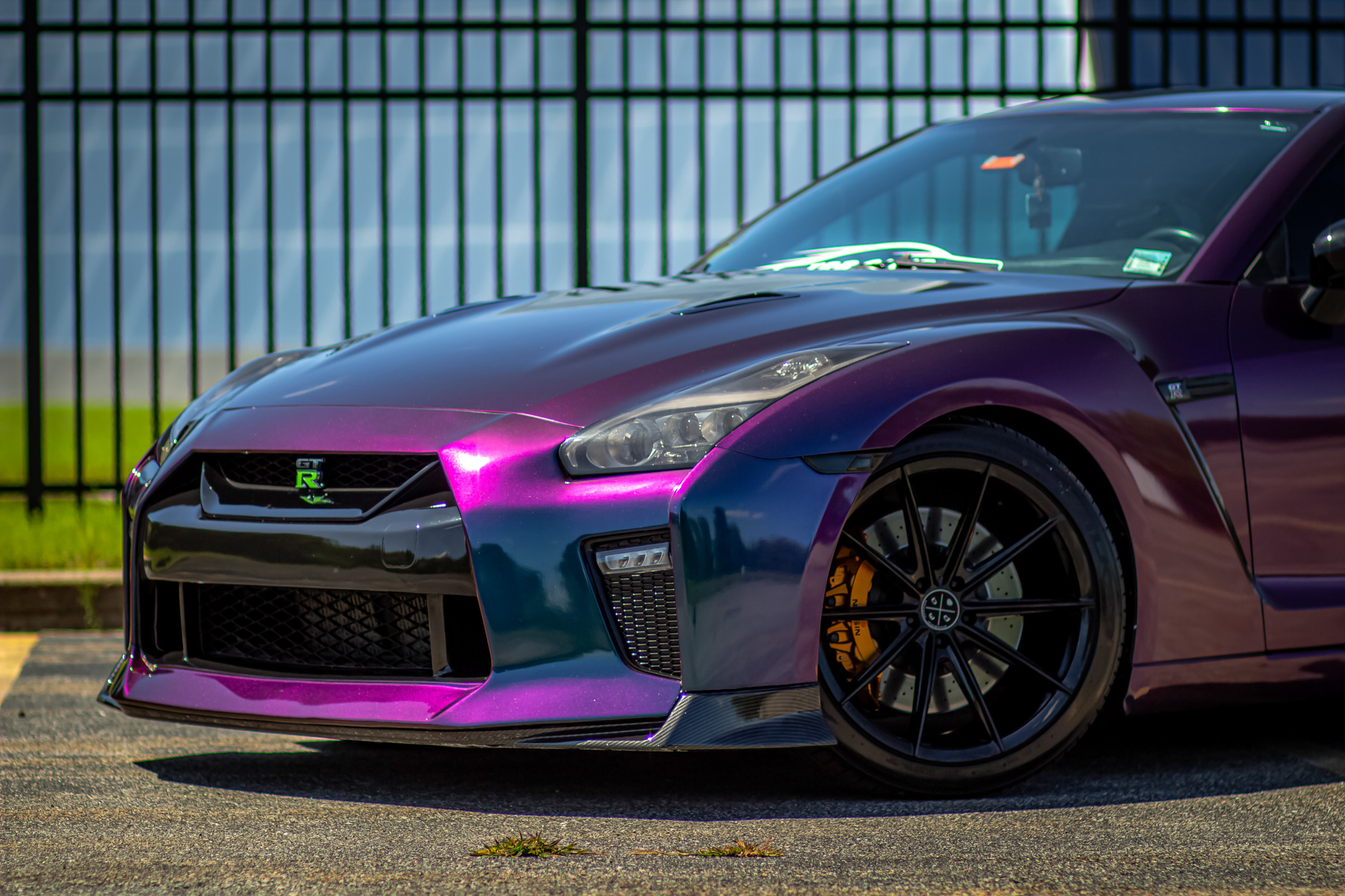 A 2016 Nissan GTR on 20 Inch Blaque Diamond BD-11 Gloss Black Wheels