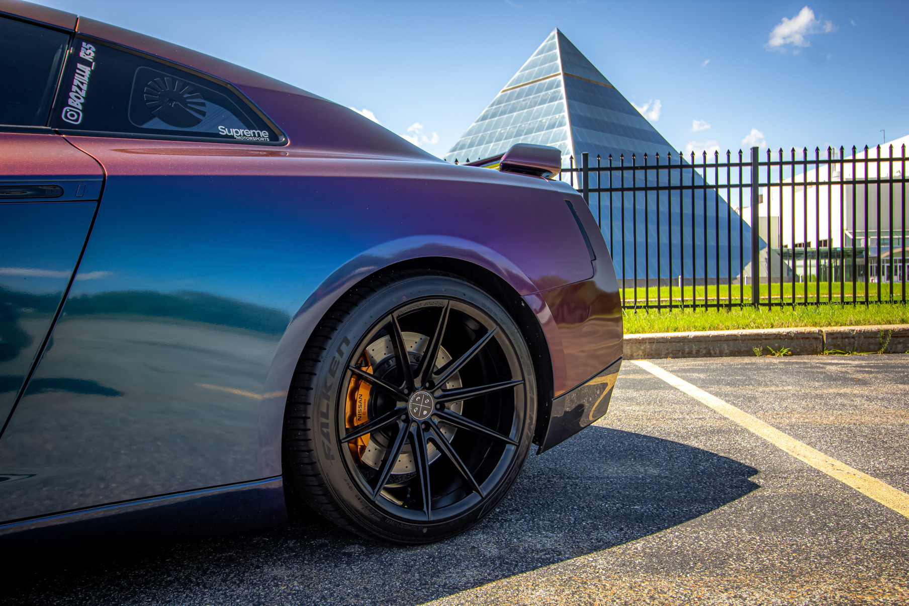 A 2016 Nissan GTR on 20 Inch Blaque Diamond BD-11 Gloss Black Wheels