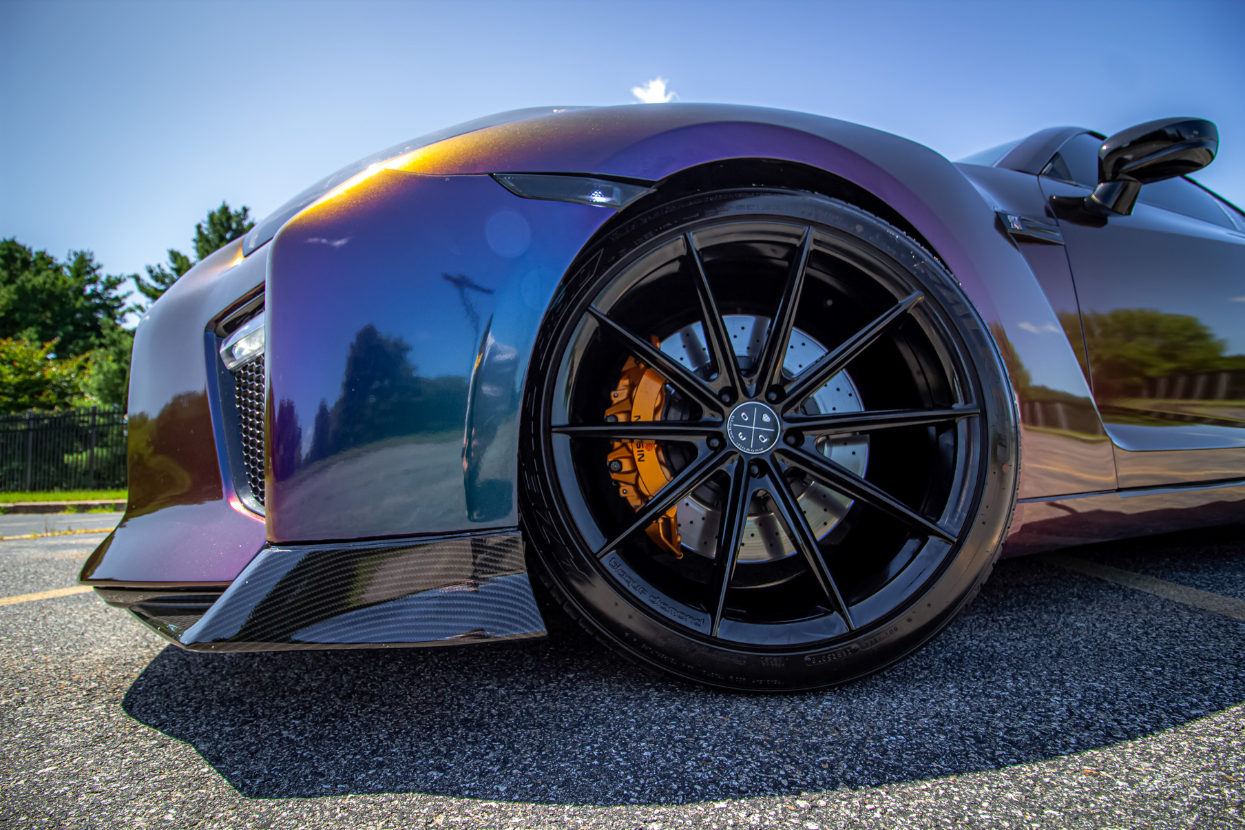 A 2016 Nissan GTR on 20 Inch Blaque Diamond BD-11 Gloss Black Wheels