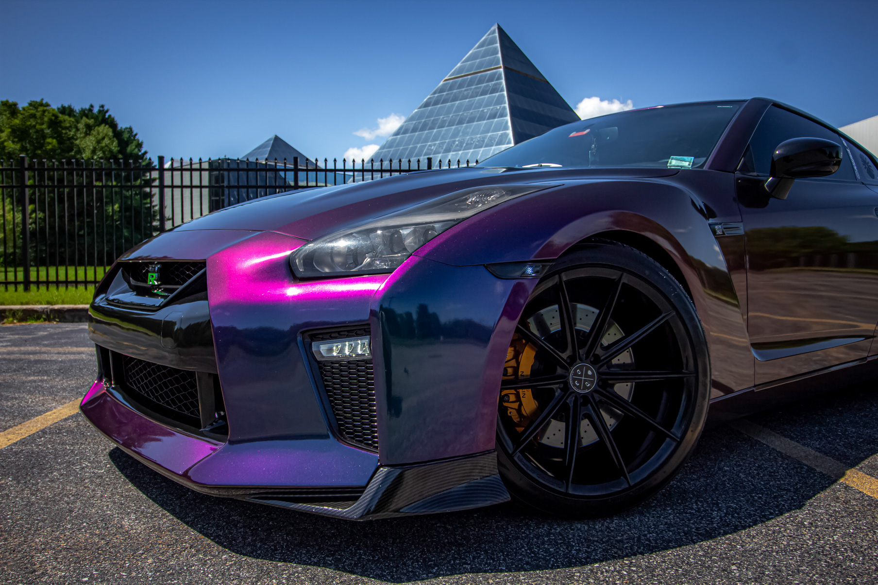 A 2016 Nissan GTR on 20 Inch Blaque Diamond BD-11 Gloss Black Wheels