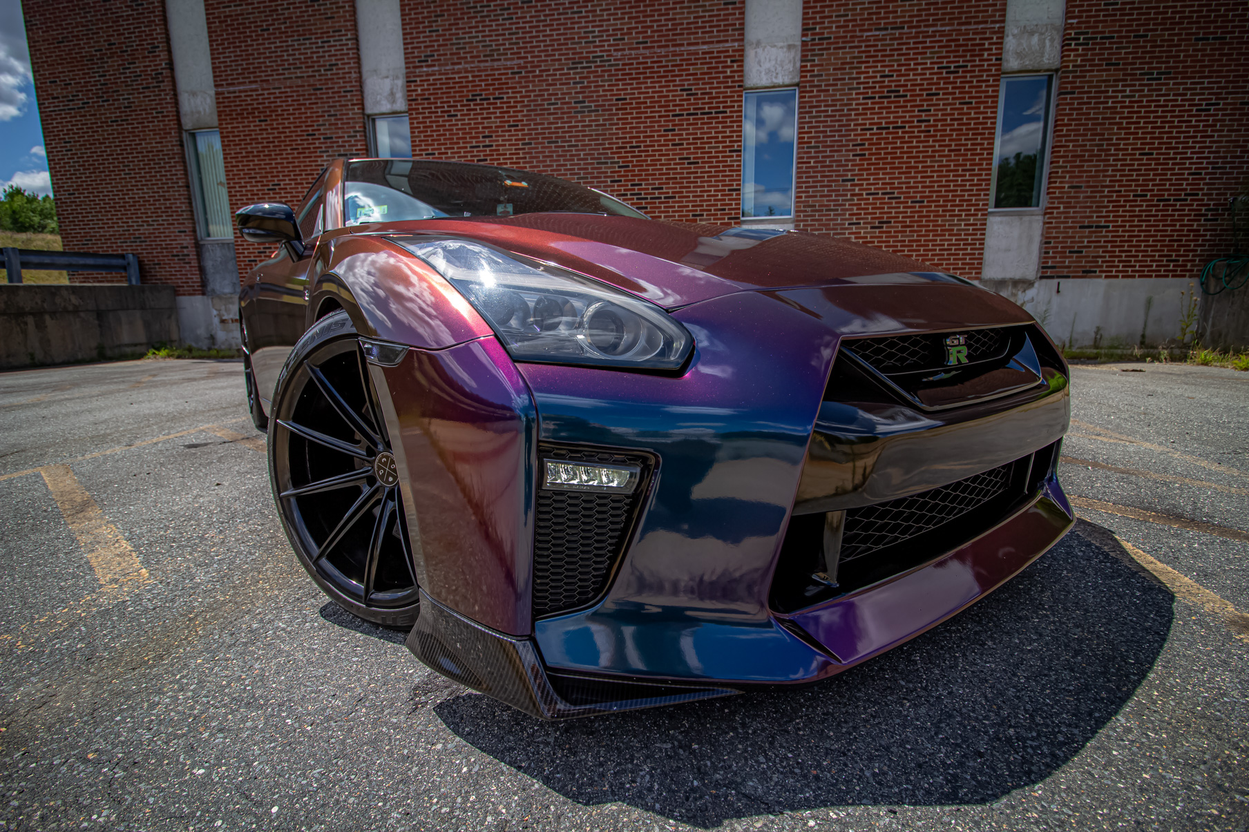 A 2016 Nissan GTR on 20 Inch Blaque Diamond BD-11 Gloss Black Wheels