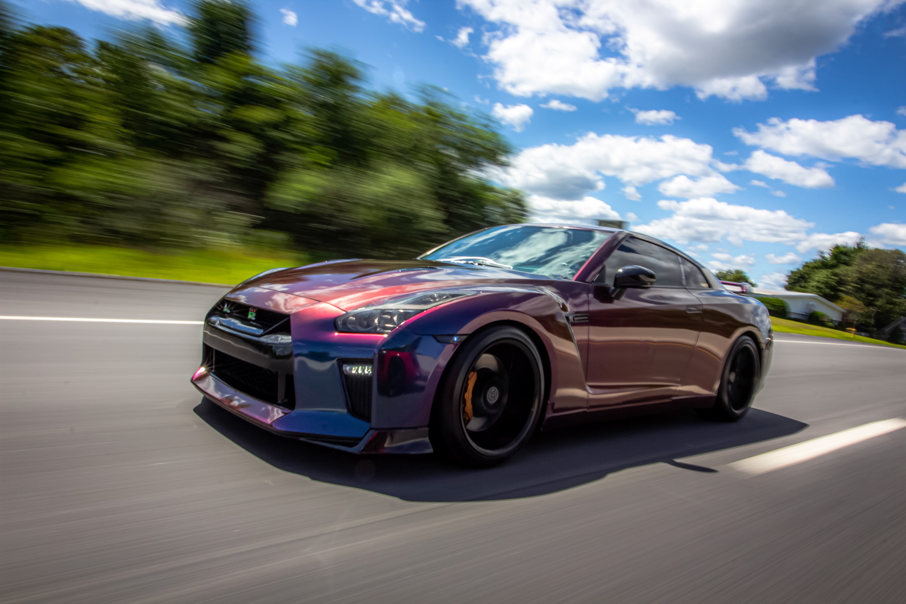 A 2016 Nissan GTR on 20 Inch Blaque Diamond BD-11 Gloss Black Wheels