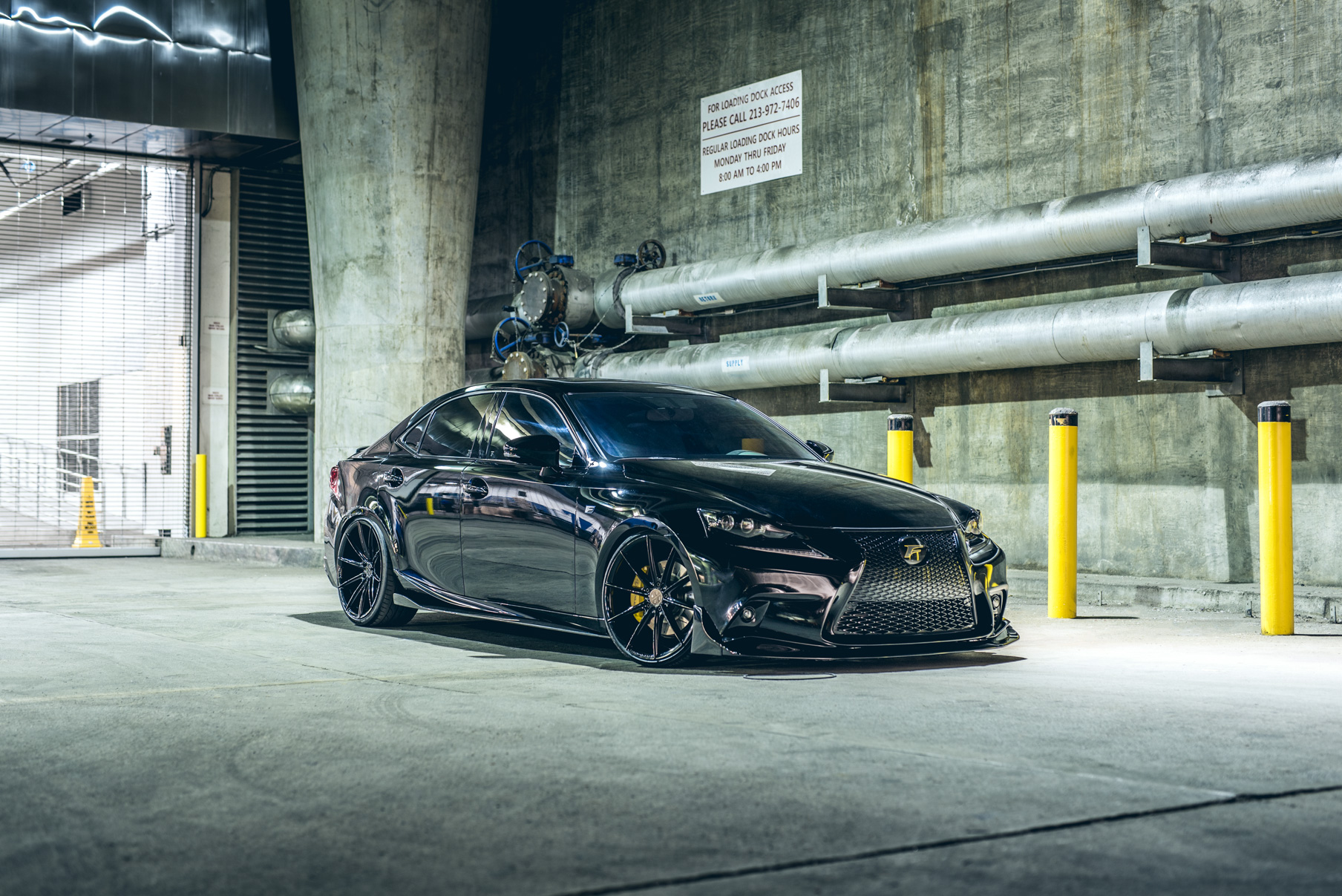 A 2016 Lexus IS350 on 20 Inch Blaque Diamond BD-11 Gloss Black Wheels