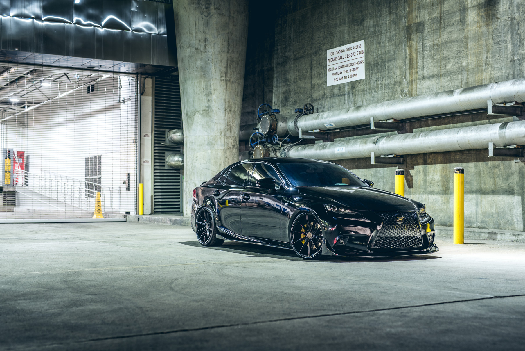 A 2016 Lexus IS350 on 20 Inch Blaque Diamond BD-11 Gloss Black Wheels