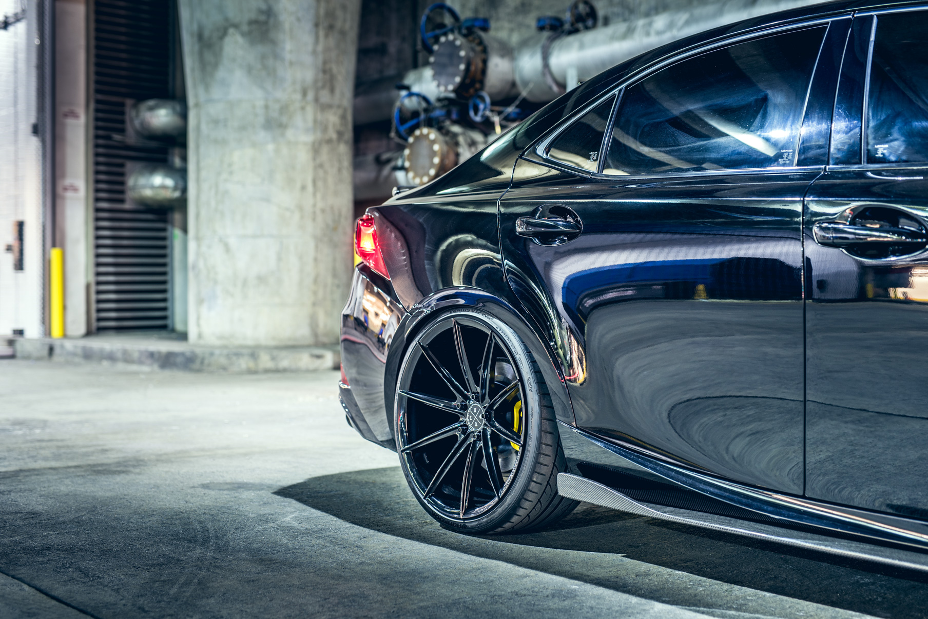 A 2016 Lexus IS350 on 20 Inch Blaque Diamond BD-11 Gloss Black Wheels