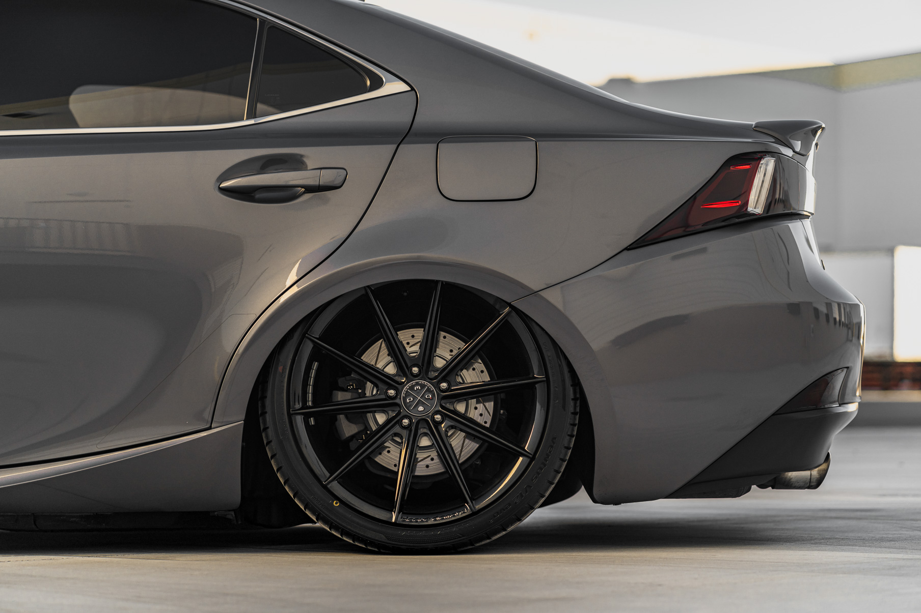A 2017 Lexus IS on 19 Inch Blaque Diamond BD-11 Gloss Black Wheels