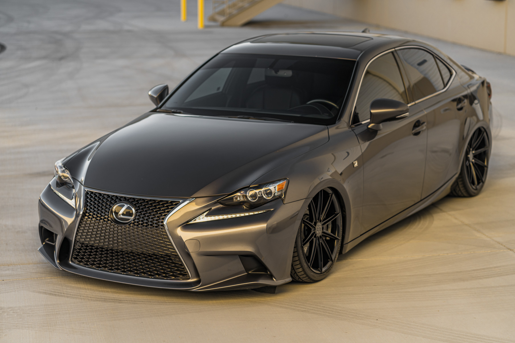 A 2017 Lexus IS on 19 Inch Blaque Diamond BD-11 Gloss Black Wheels