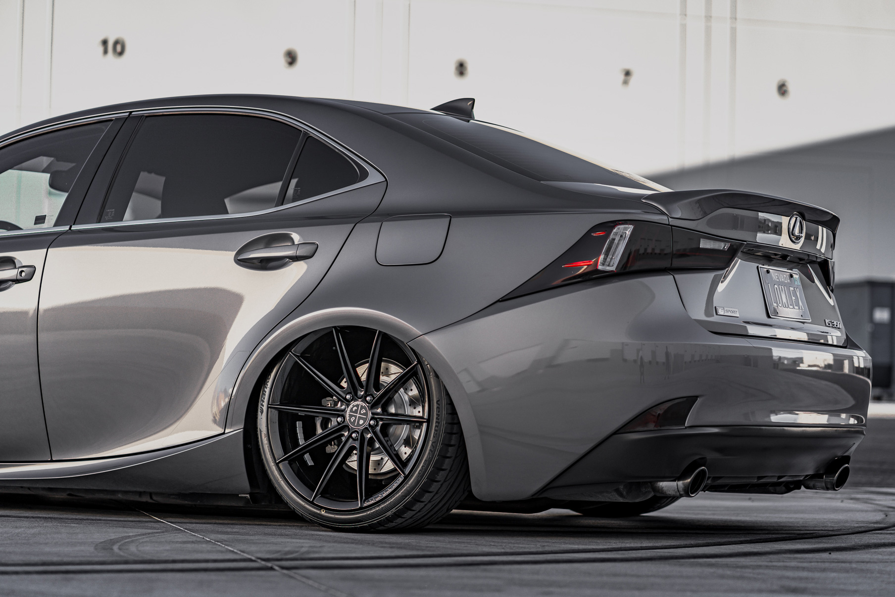 A 2017 Lexus IS on 19 Inch Blaque Diamond BD-11 Gloss Black Wheels