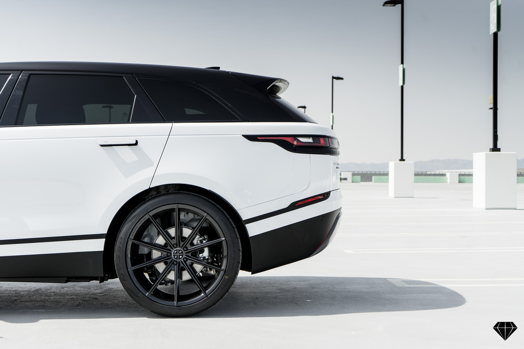 A 2018 Range Rover Velar on Blaque Diamond BD-11 Gloss Black Wheels
