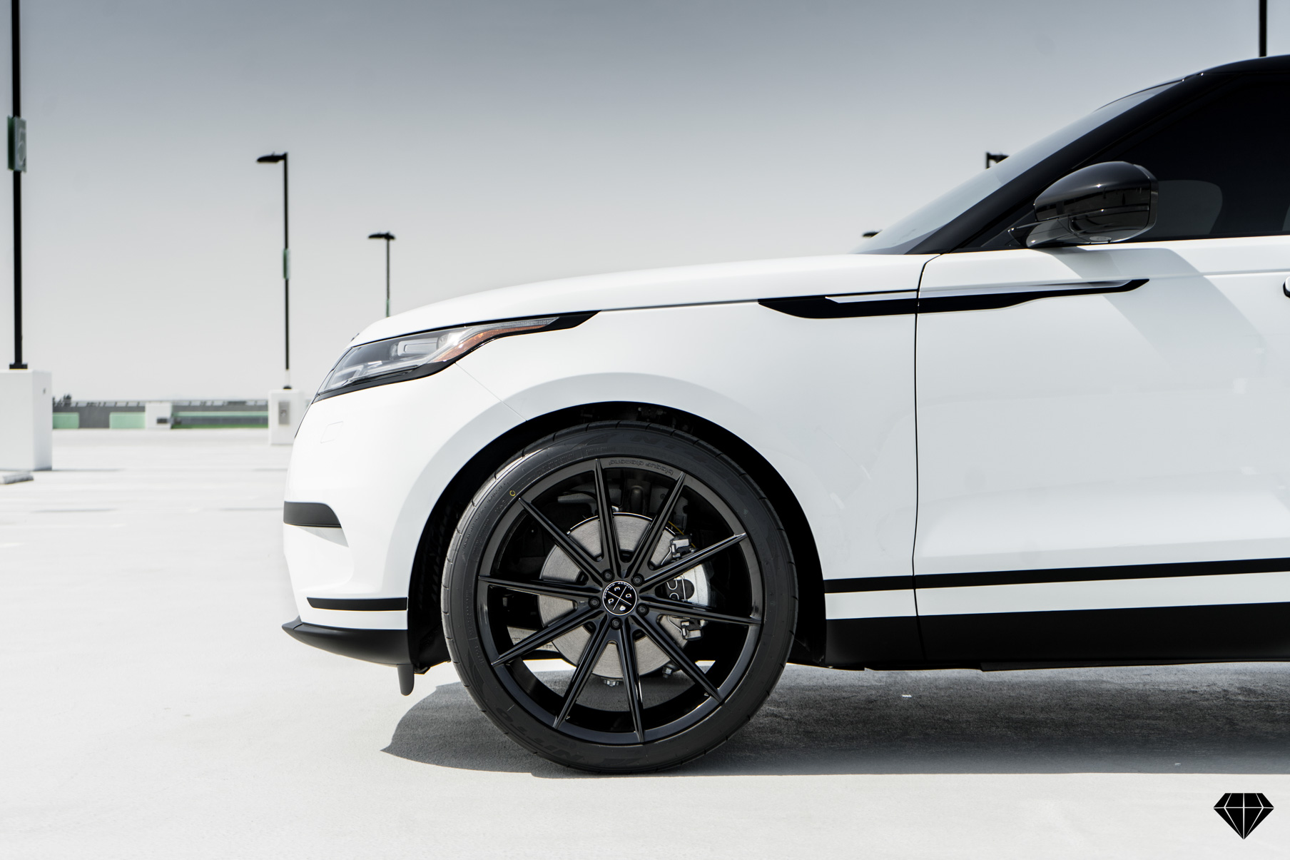 A 2018 Range Rover Velar on Blaque Diamond BD-11 Gloss Black Wheels