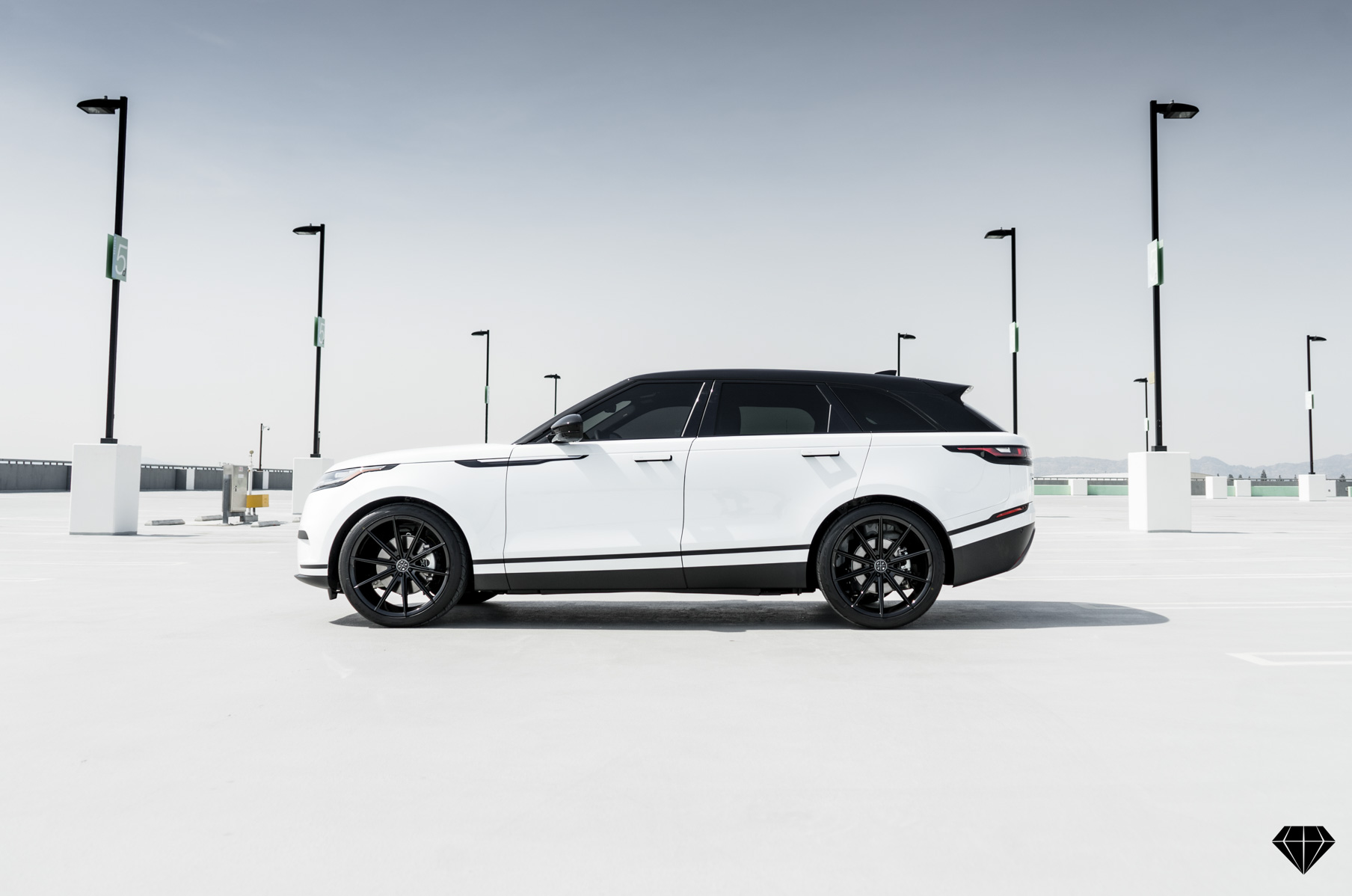 A 2018 Range Rover Velar on Blaque Diamond BD-11 Gloss Black Wheels