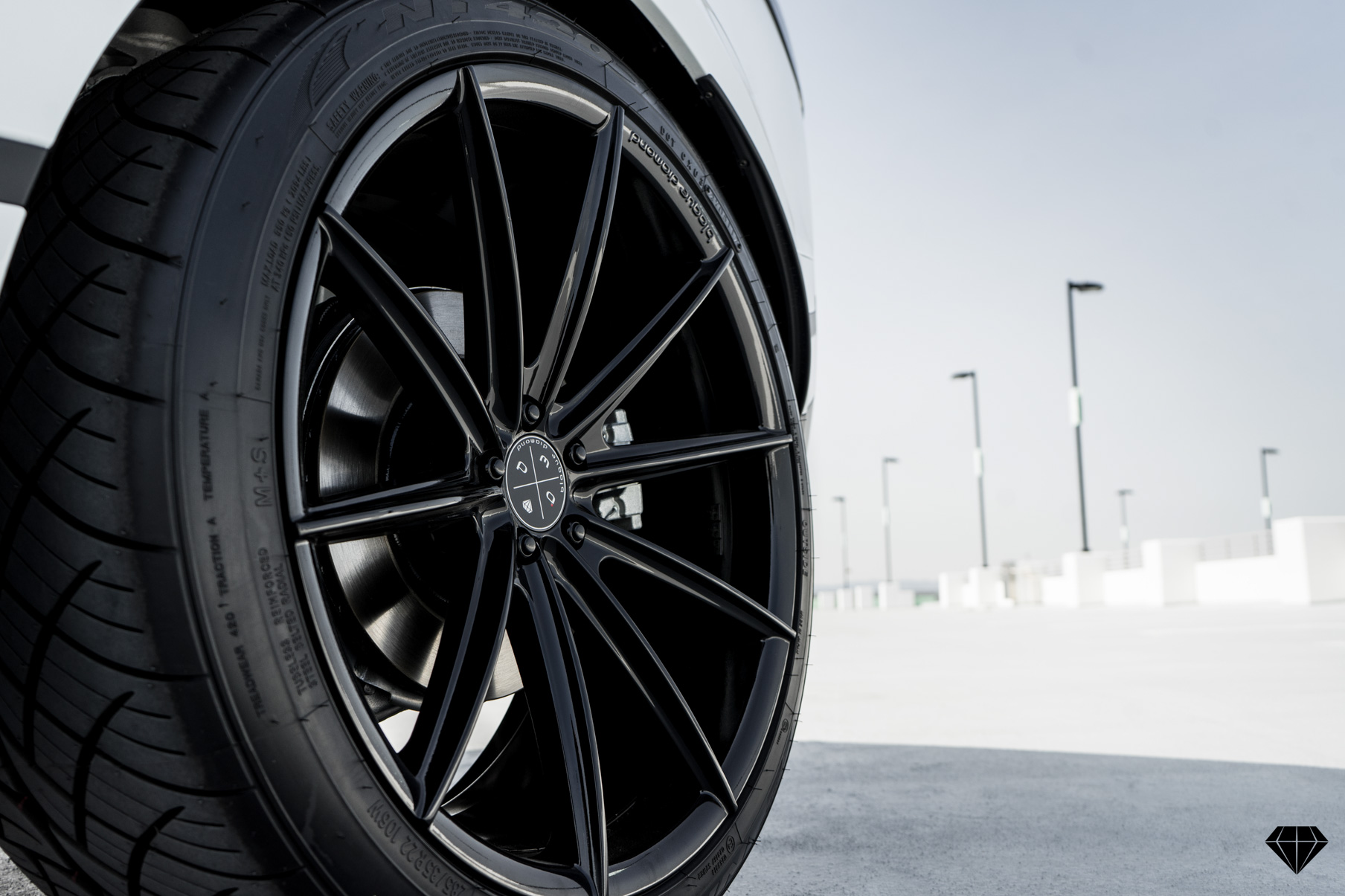 A 2018 Range Rover Velar on 22 Inch Blaque Diamond BD-11 Gloss Black Wheels