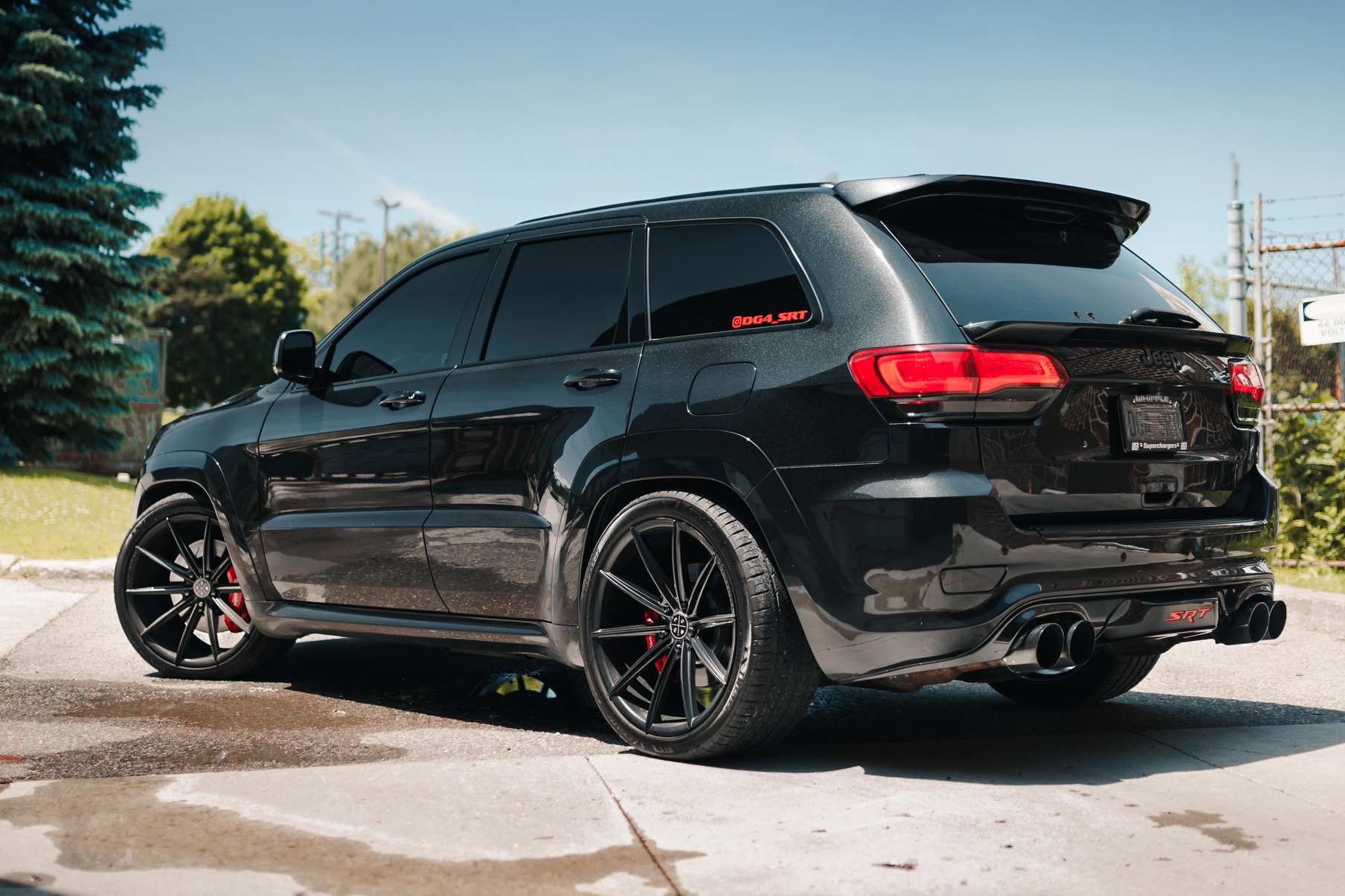 A 2016 Jeep SRT8 on 20 Inch Blaque Diamond BD-11 Gloss Black Wheels