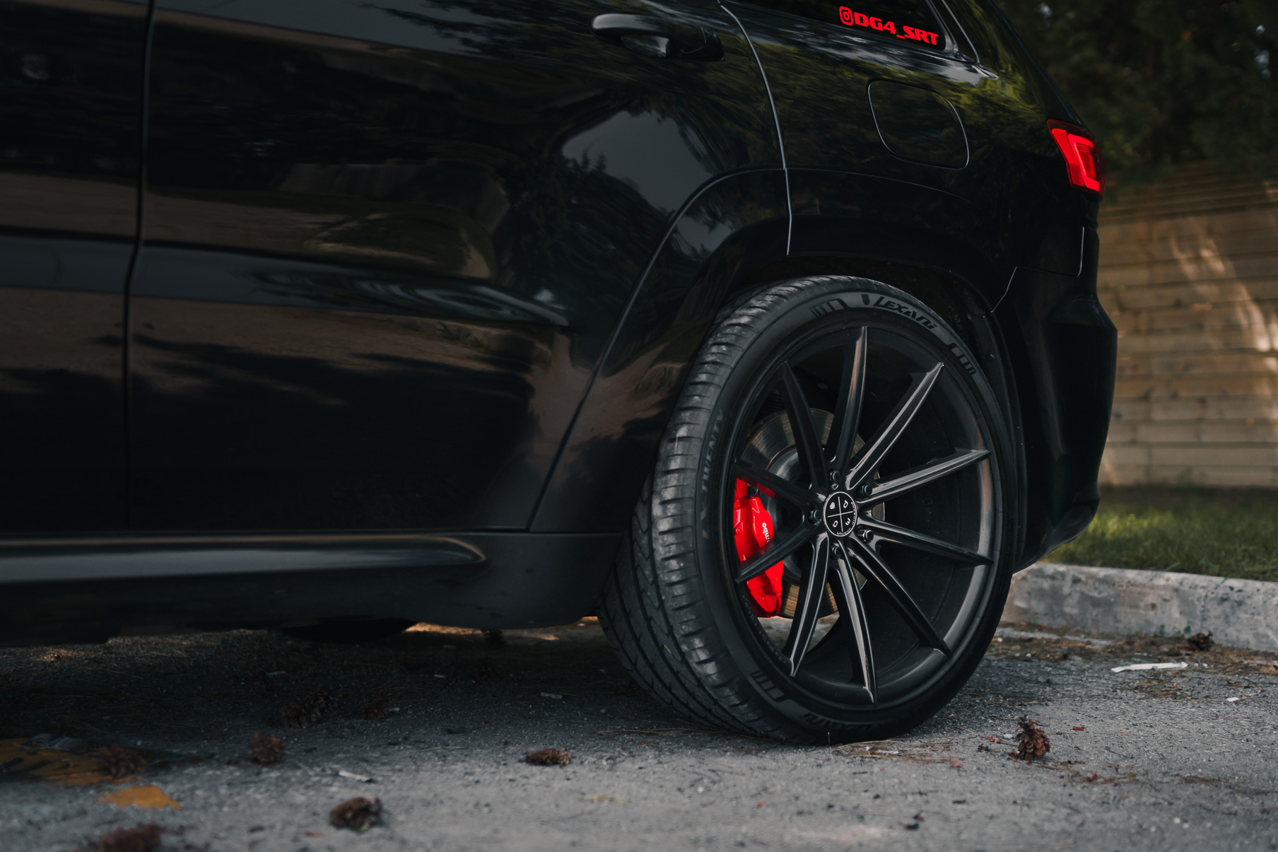 A 2016 Jeep SRT8 on 20 Inch Blaque Diamond BD-11 Gloss Black Wheels