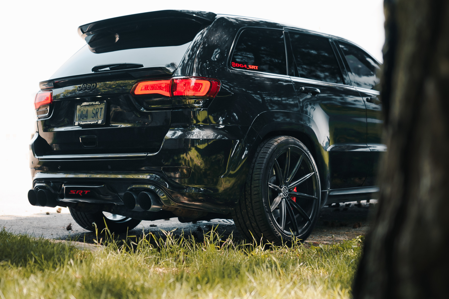 A 2016 Jeep SRT8 on 20 Inch Blaque Diamond BD-11 Gloss Black Wheels