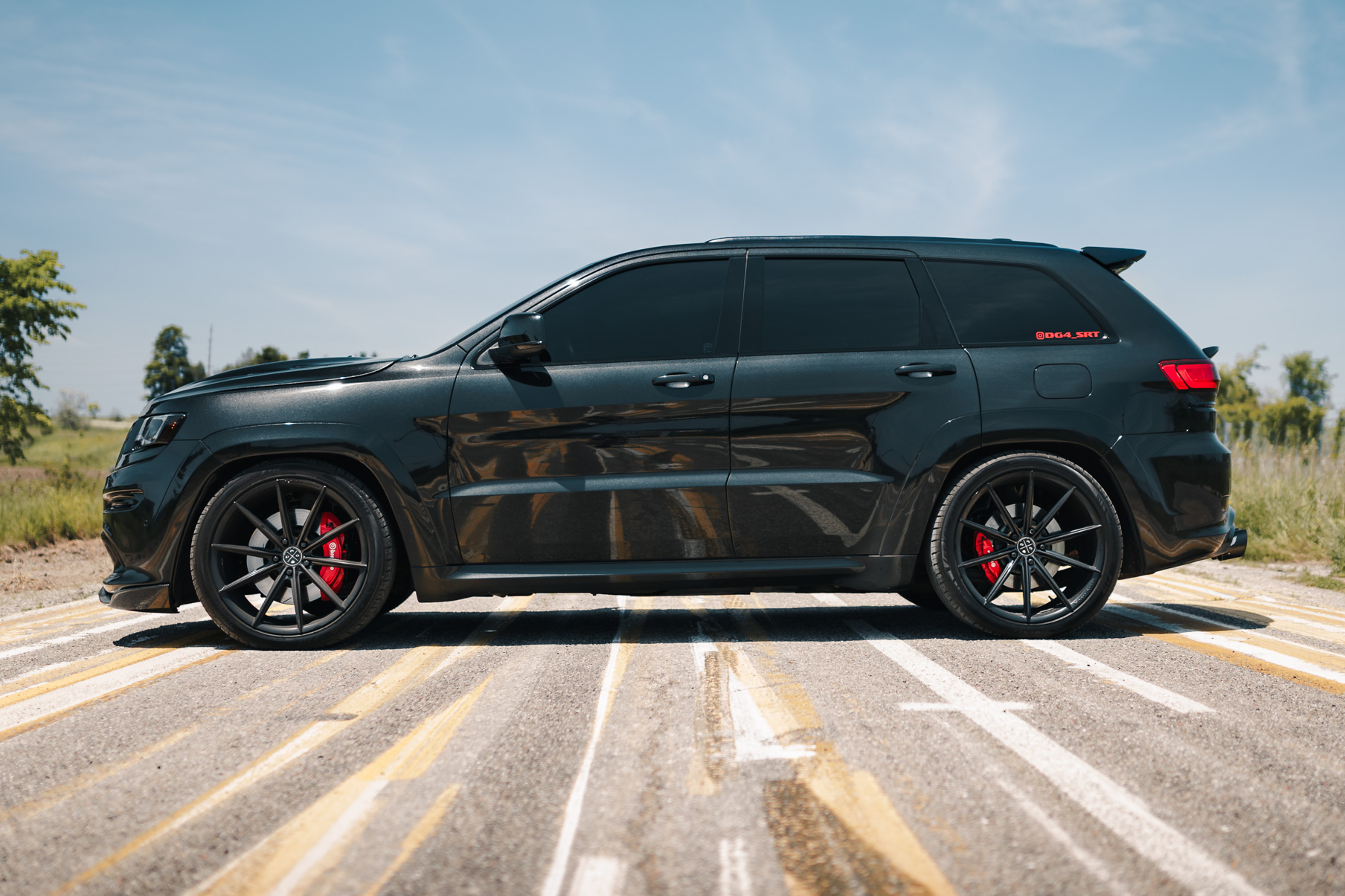 A 2016 Jeep SRT8 on 20 Inch Blaque Diamond BD-11 Gloss Black Wheels