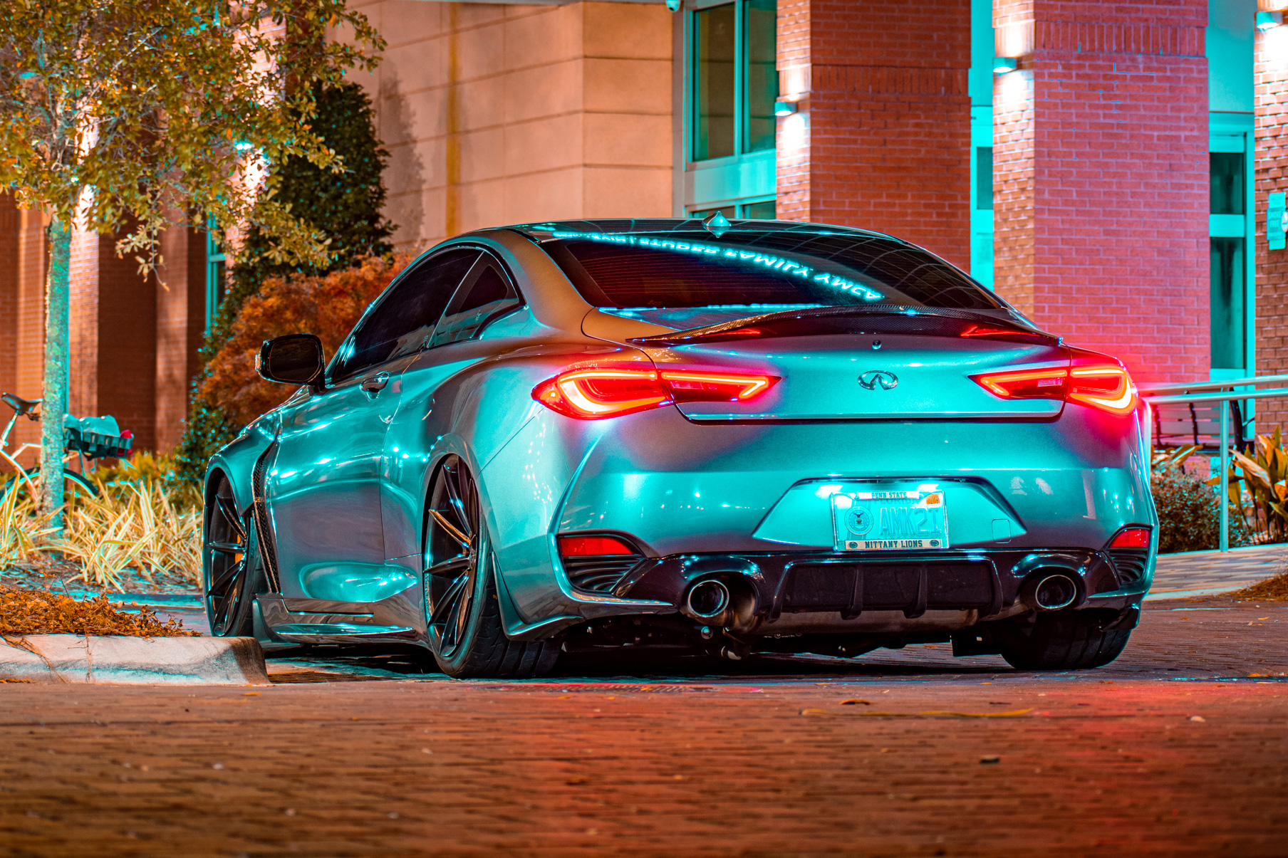 A 2017 Infinity Q60 on 20 Inch Blaque Diamond BD-11 Gloss Black Wheels