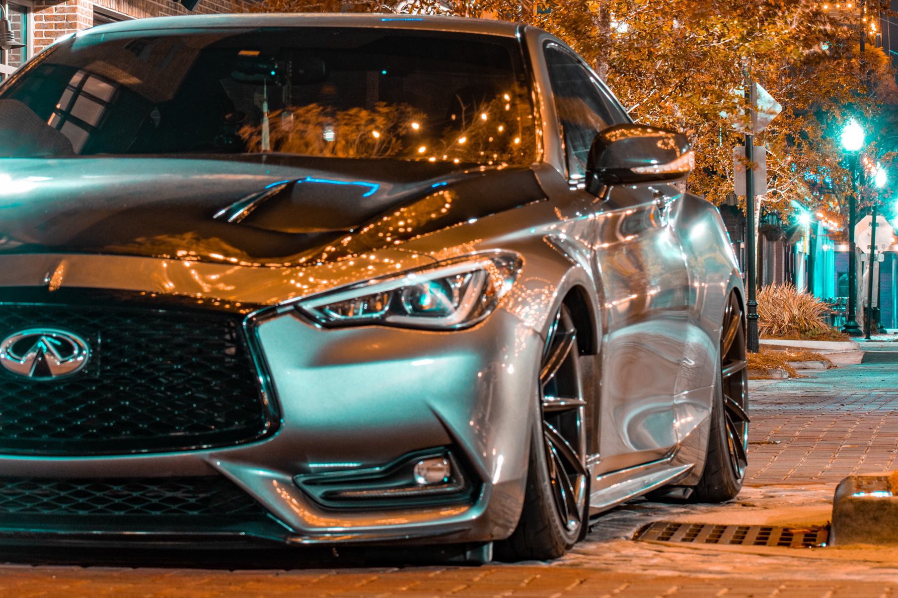 A 2017 Infinity Q60 on 20 Inch Blaque Diamond BD-11 Gloss Black Wheels