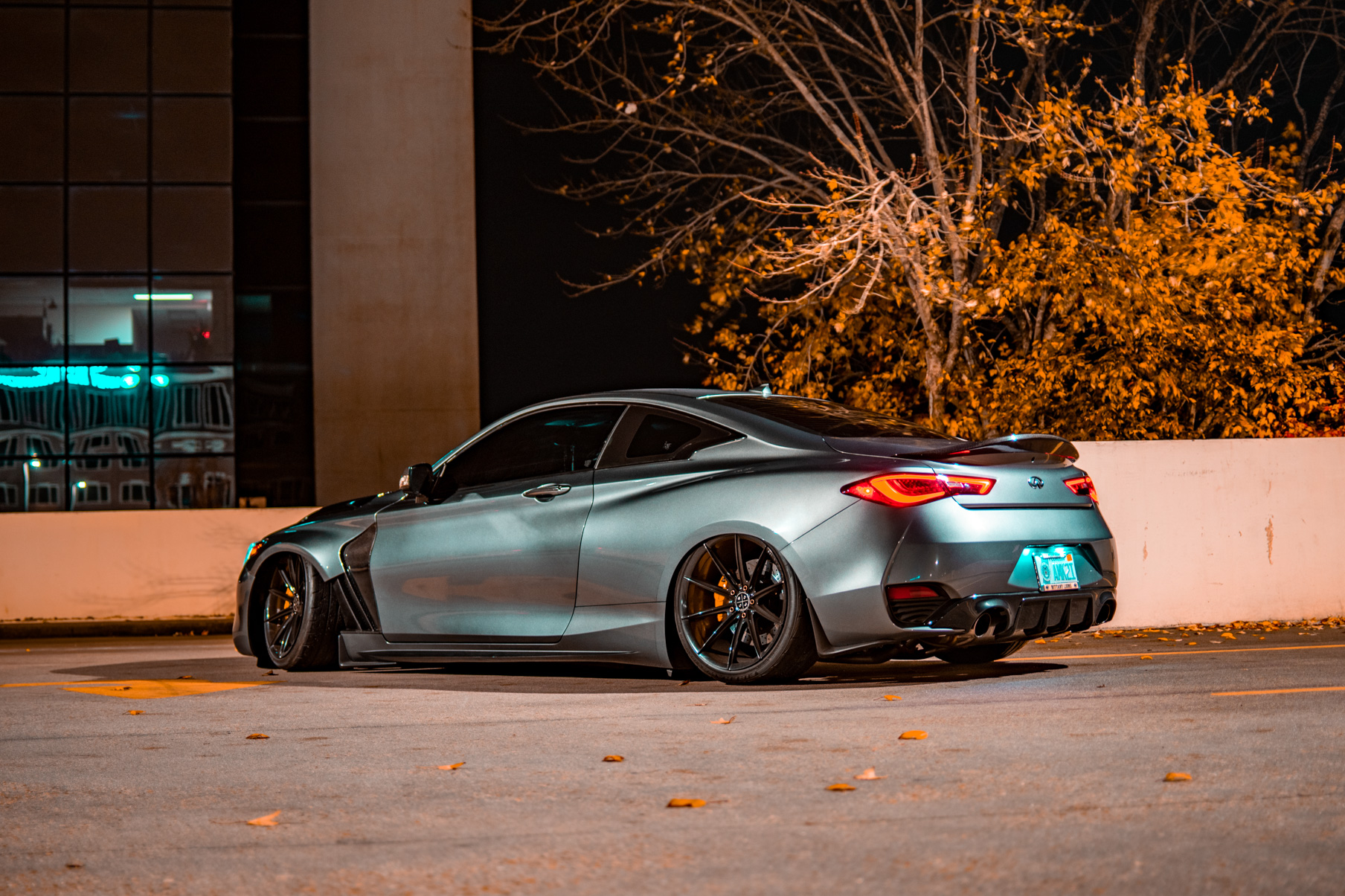A 2017 Infinity Q60 on 20 Inch Blaque Diamond BD-11 Gloss Black Wheels