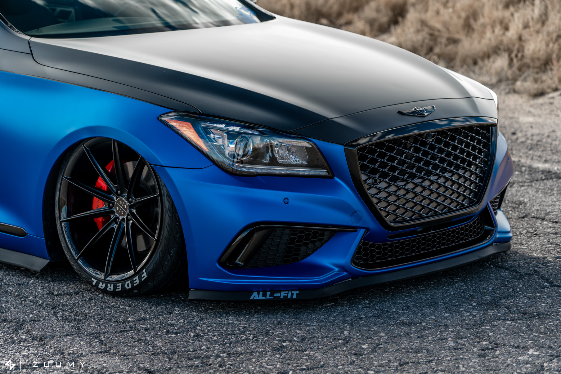A 2015 Hyundai Genesis on 20 Inch Blaque Diamond BD-11 Gloss Black Wheels