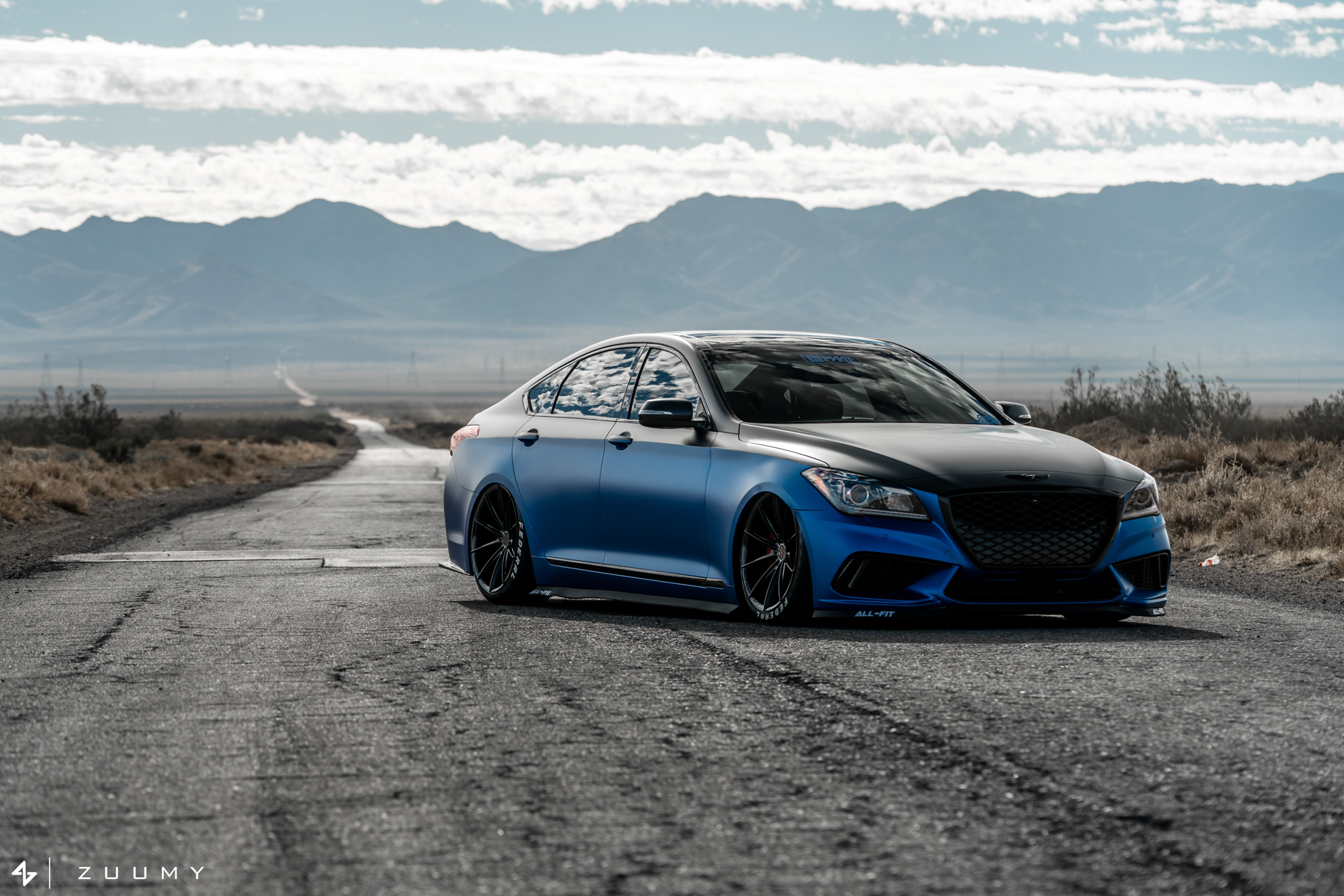 A 2015 Hyundai Genesis on 20 Inch Blaque Diamond BD-11 Gloss Black Wheels