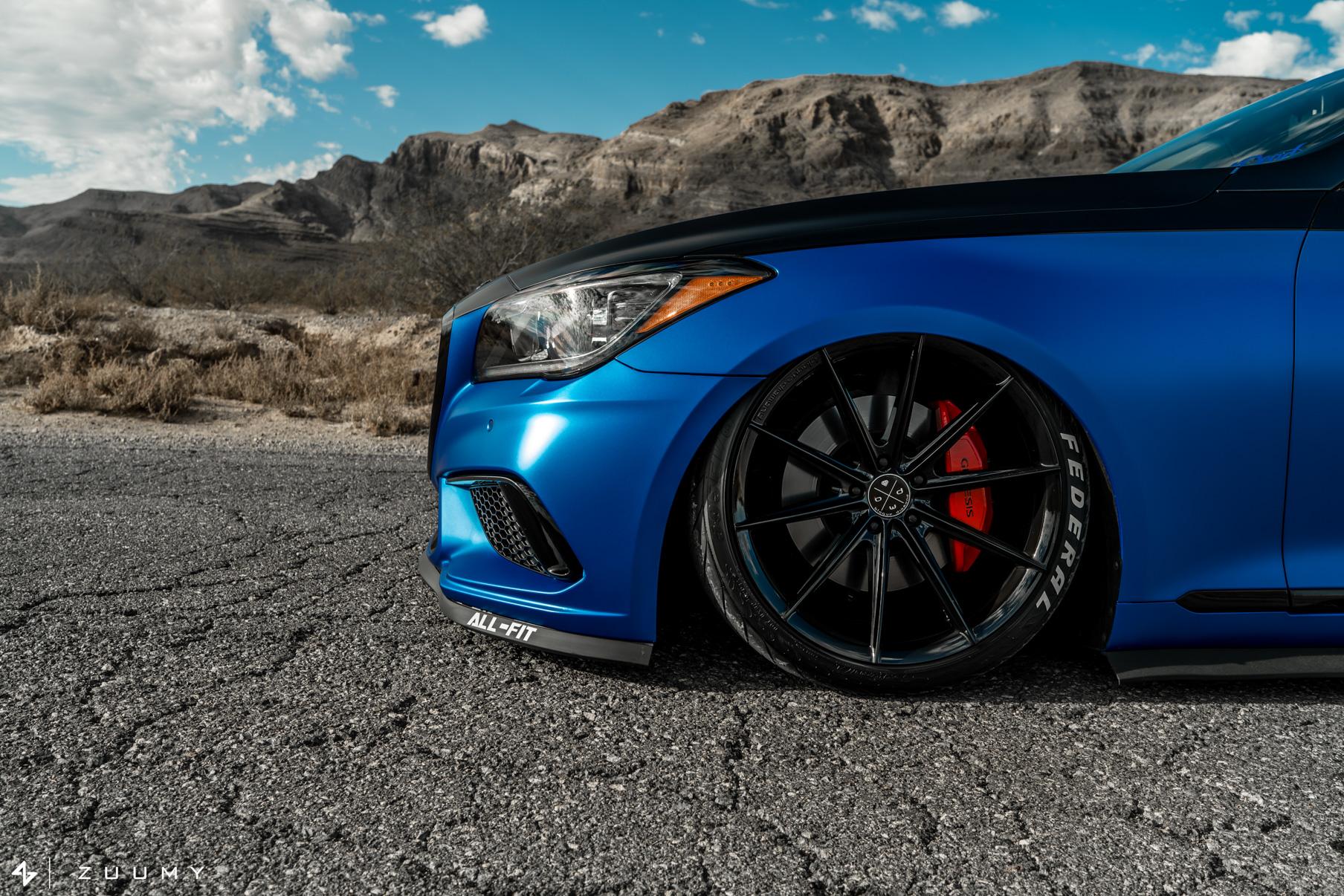 A 2015 Hyundai Genesis on 20 Inch Blaque Diamond BD-11 Gloss Black Wheels