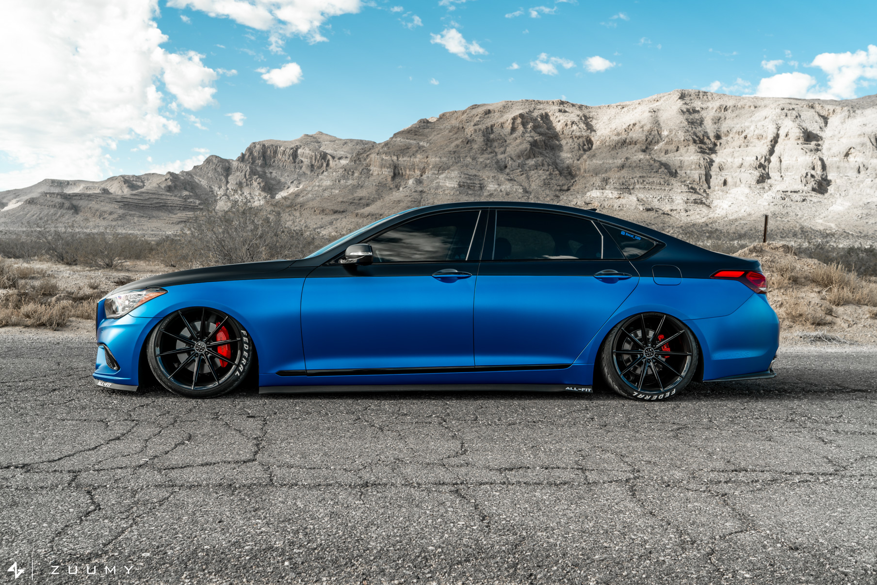 A 2015 Hyundai Genesis on 20 Inch Blaque Diamond BD-11 Gloss Black Wheels