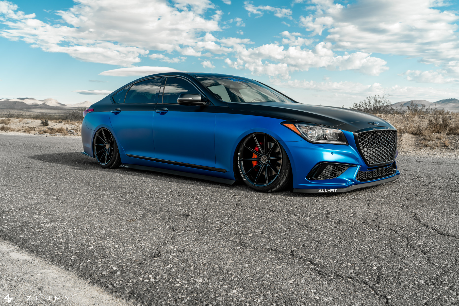 A 2015 Hyundai Genesis on 20 Inch Blaque Diamond BD-11 Gloss Black Wheels