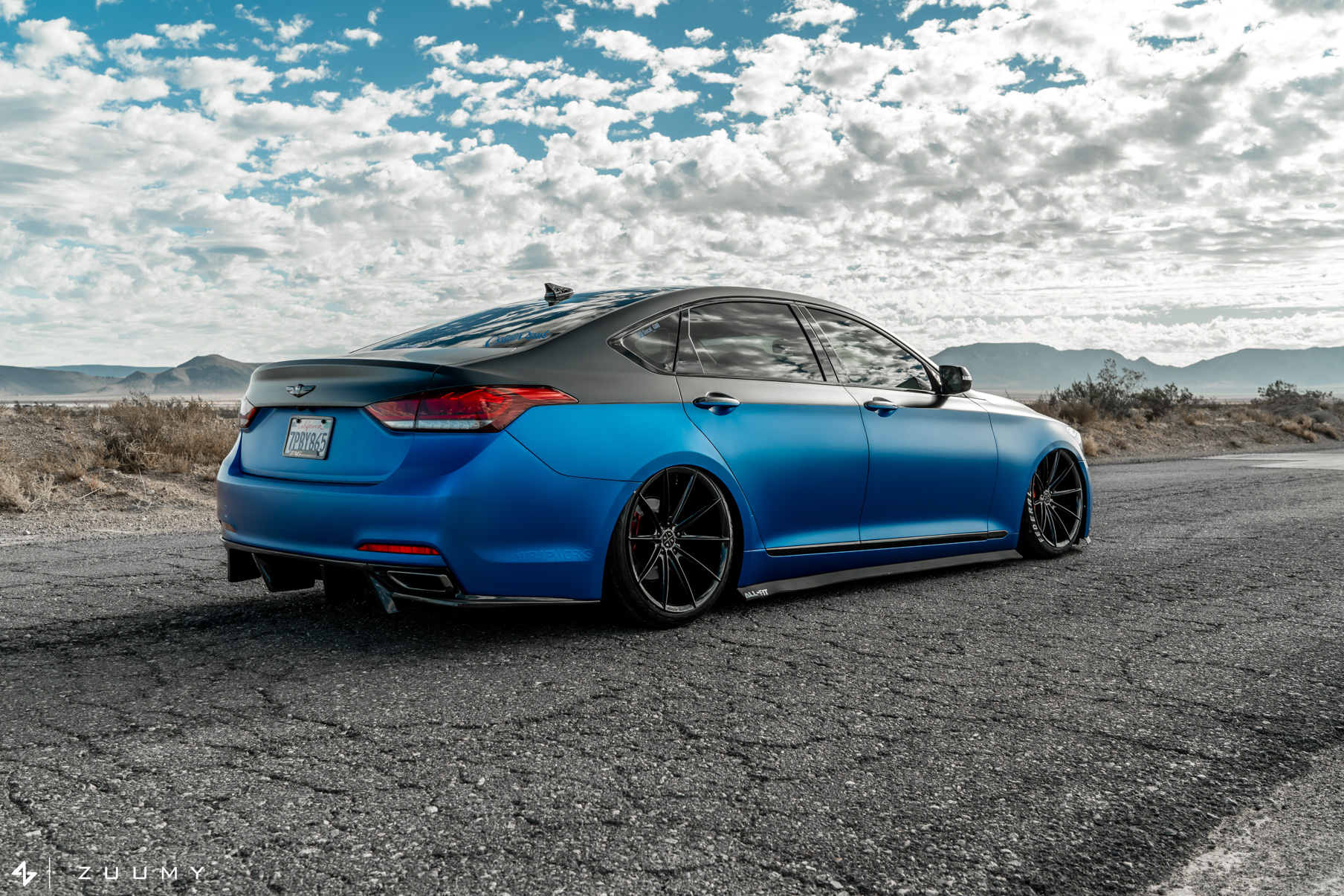 A 2015 Hyundai Genesis on 20 Inch Blaque Diamond BD-11 Gloss Black Wheels