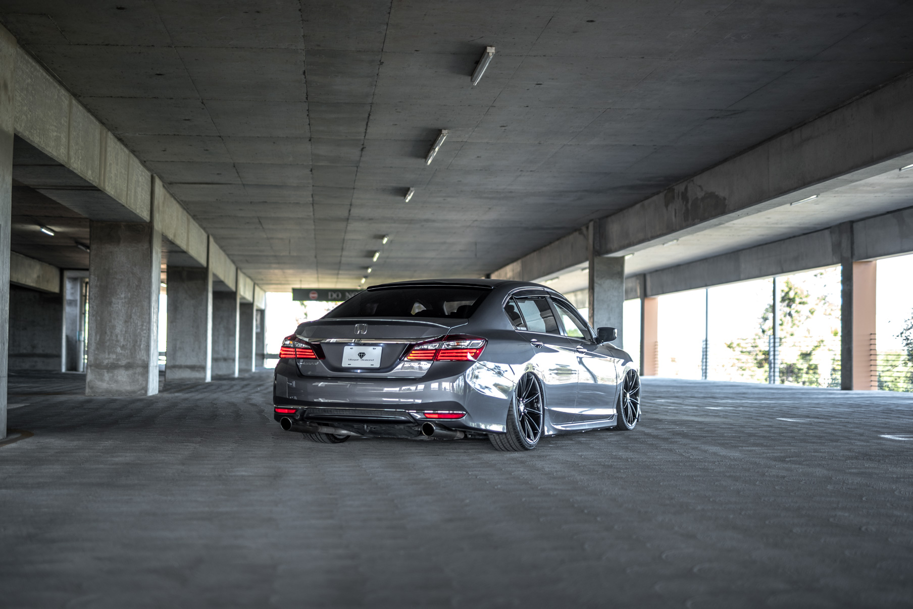 A 2016 Honda Accord on 20 Inch Blaque Diamond BD-11 Gloss Black Staggered Wheels