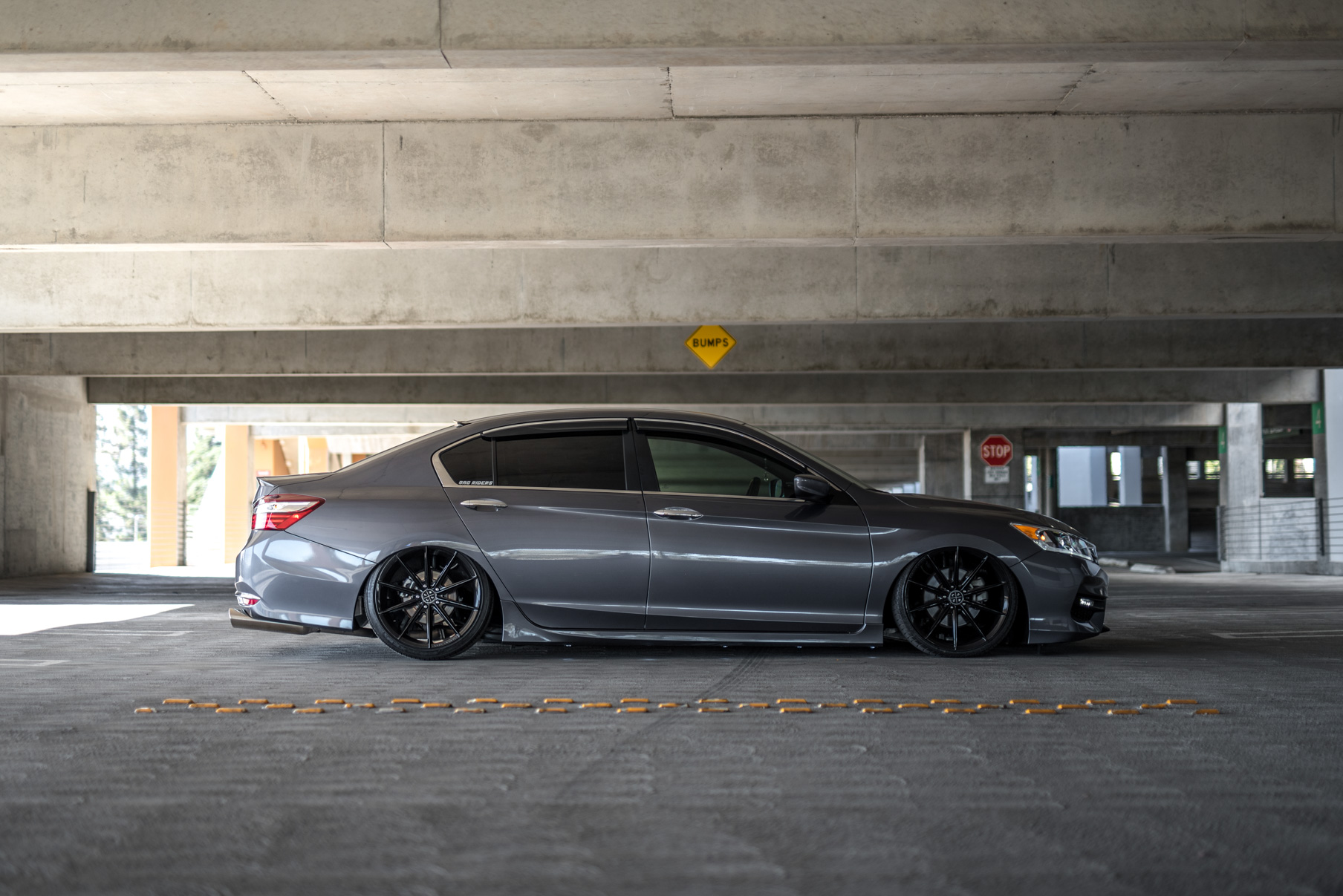 A 2016 Honda Accord on 20 Inch Blaque Diamond BD-11 Gloss Black Staggered Wheels