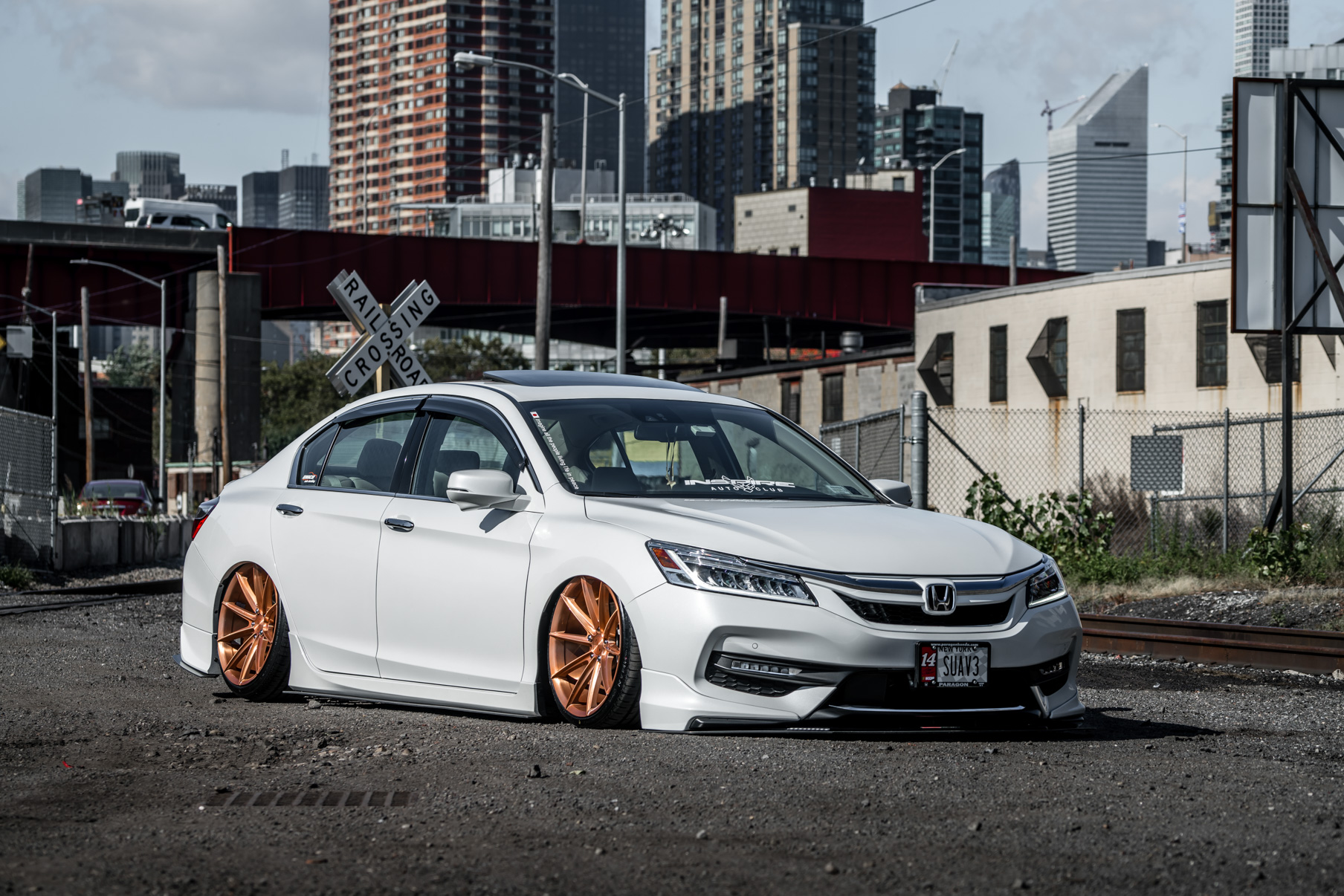 A 2017 Honda Accord Touring on Blaque Diamond BD-11 Rose Gold Wheel Product Photo