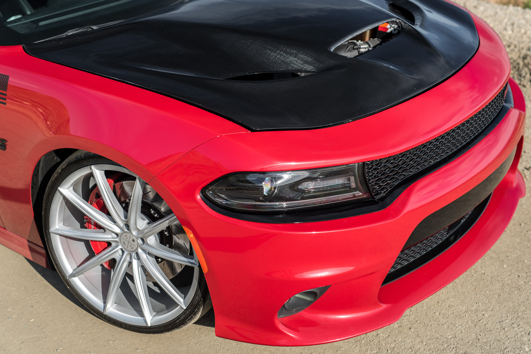 A 2016 Dodge Charger SRT on Blaque Diamond BD-11 Gloss Black Wheels