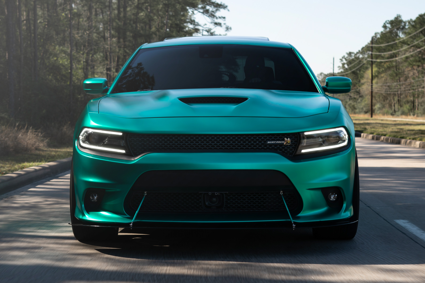 A 2020 Dodge Challenger Scatpack 392 on 20 Inch Blaque Diamond BD-11 Gloss Black Wheels