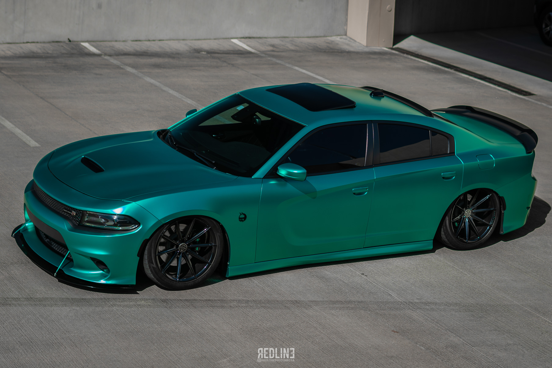 A 2020 Dodge Challenger Scatpack 392 on 20 Inch Blaque Diamond BD-11 Gloss Black Wheels