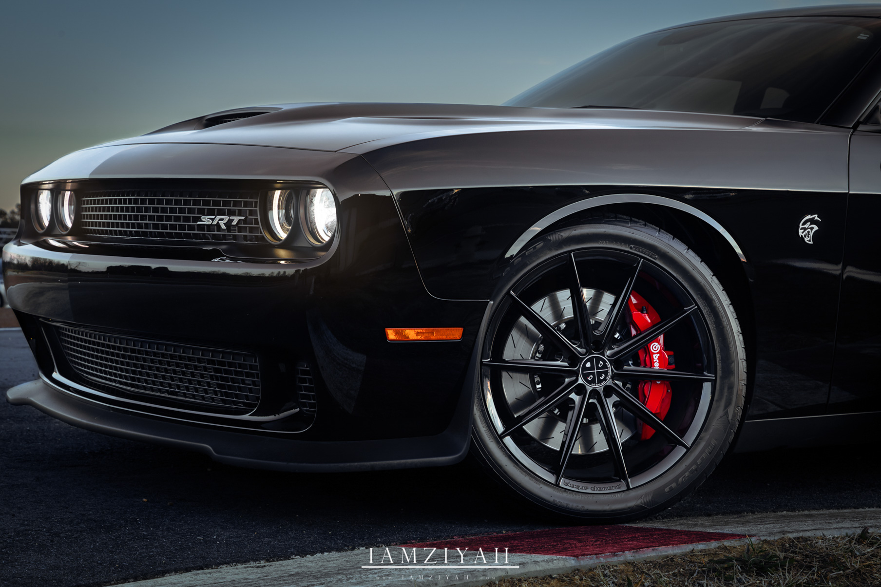 A 2018 Dodge Hellcat on 20 Inch Blaque Diamond BD-11 Gloss Black Wheels