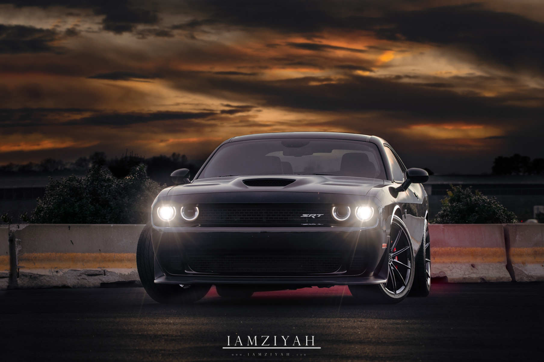 A 2018 Dodge Hellcat on 20 Inch Blaque Diamond BD-11 Gloss Black Wheels