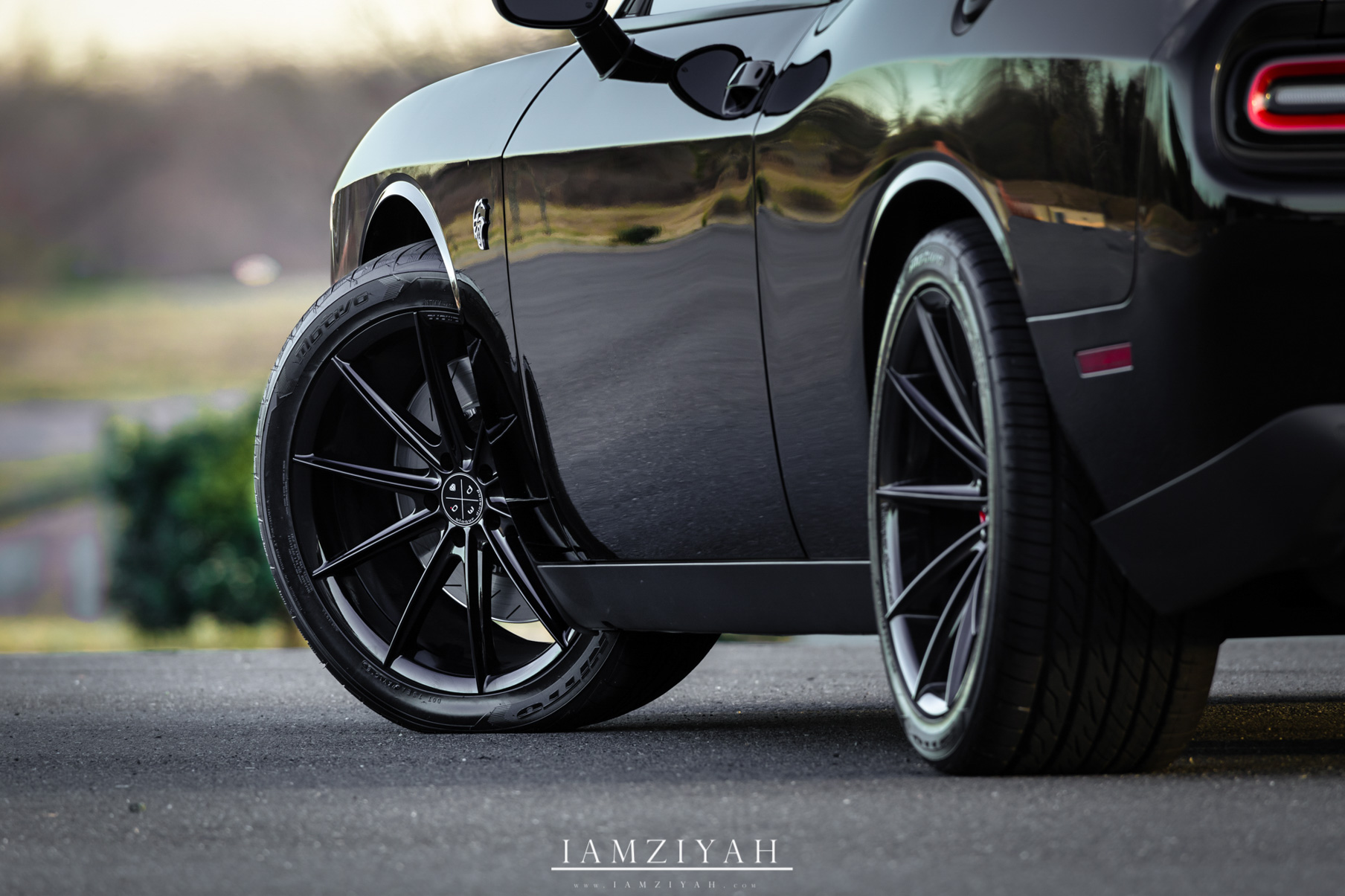 A 2018 Dodge Hellcat on 20 Inch Blaque Diamond BD-11 Gloss Black Wheels