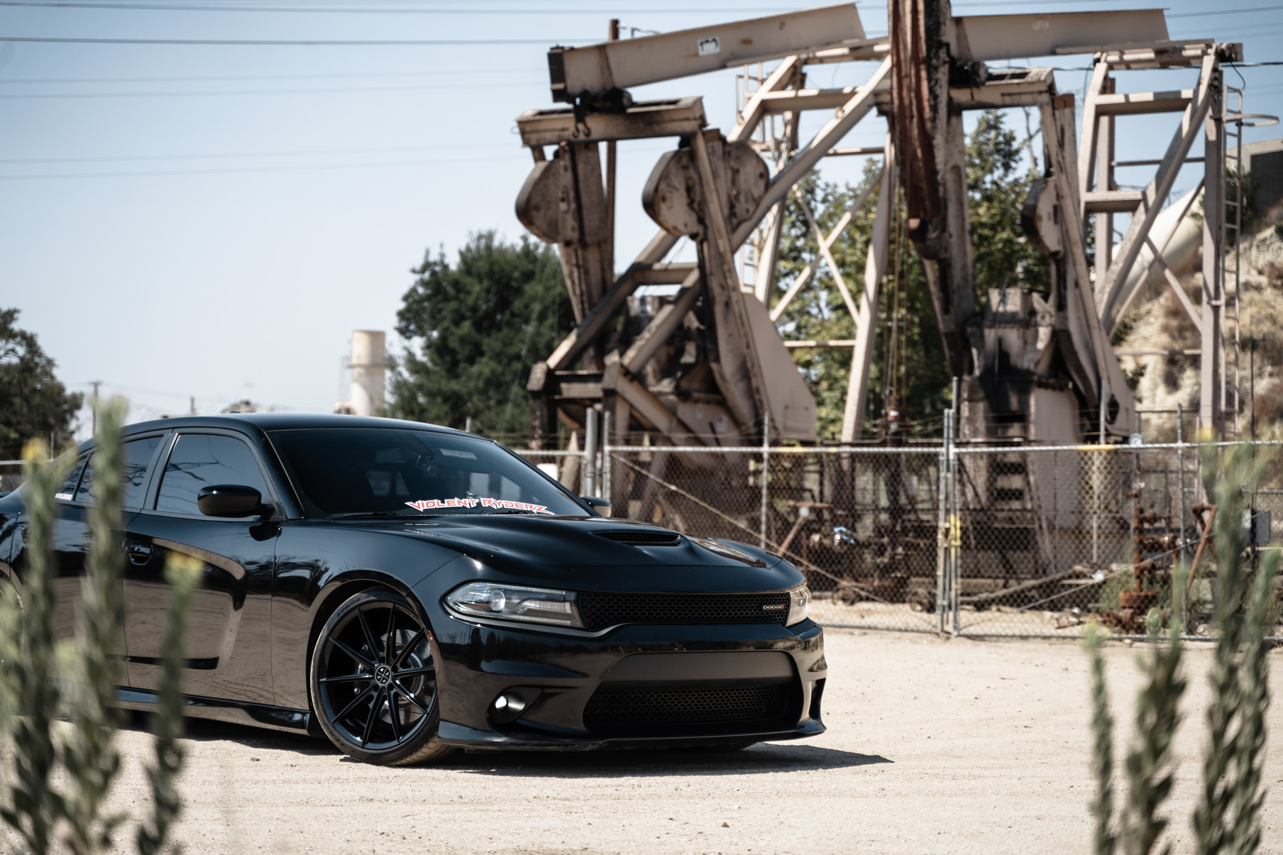 A 2018 Dodge Charger on 20 Inch Blaque Diamond BD-11 Gloss Black Wheels